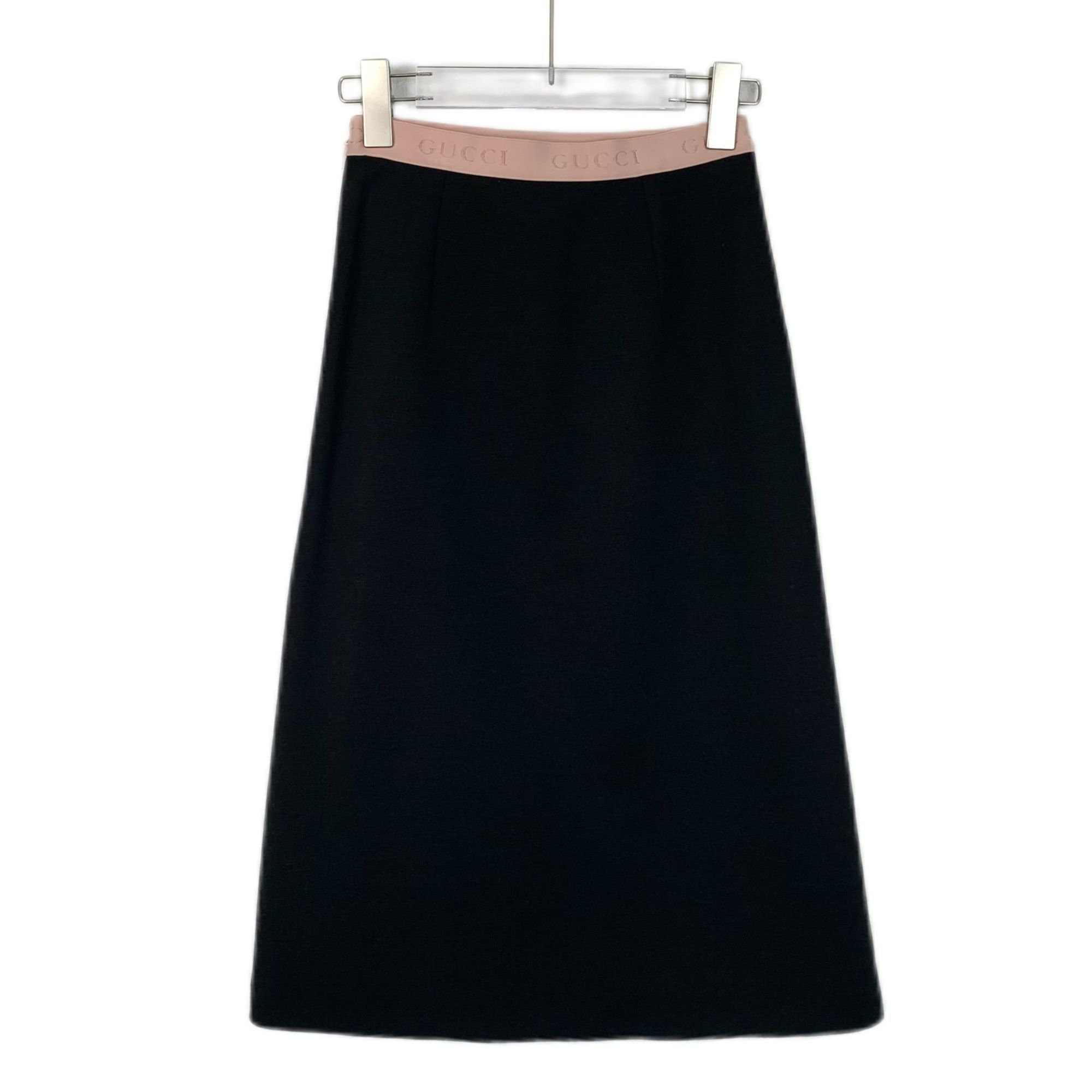 Gucci Gucci Black Knee-Length Skirt With Pink Logo Waistband Size Size 36" / US 14 / IT 50 - 6 Thumbnail