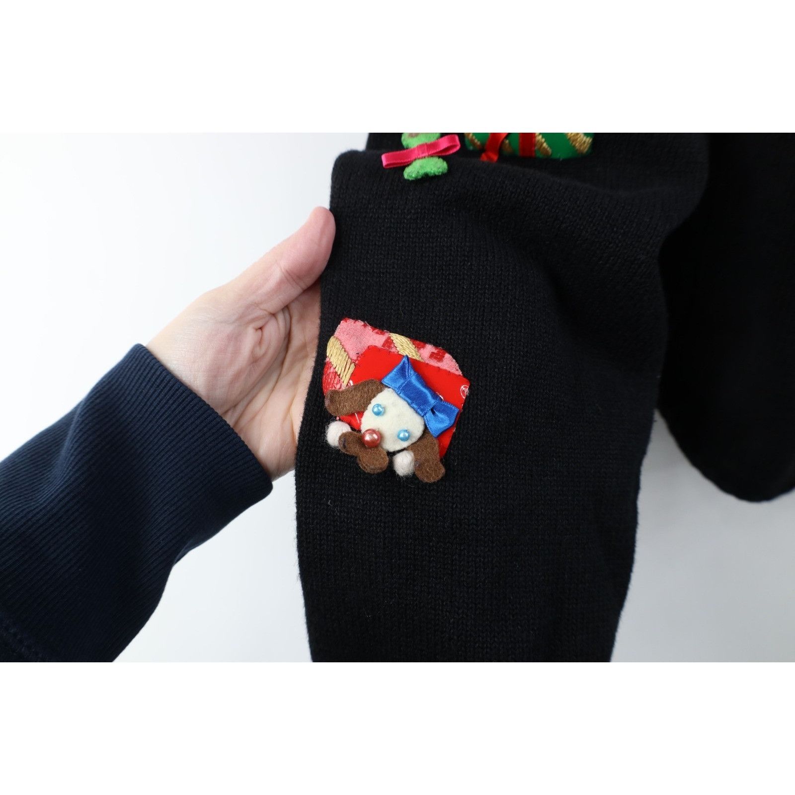 Vintage Vintage Y2K Michael Simon Christmas Dog Cardigan Sweater Size L / US 10 / IT 46 - 5 Thumbnail
