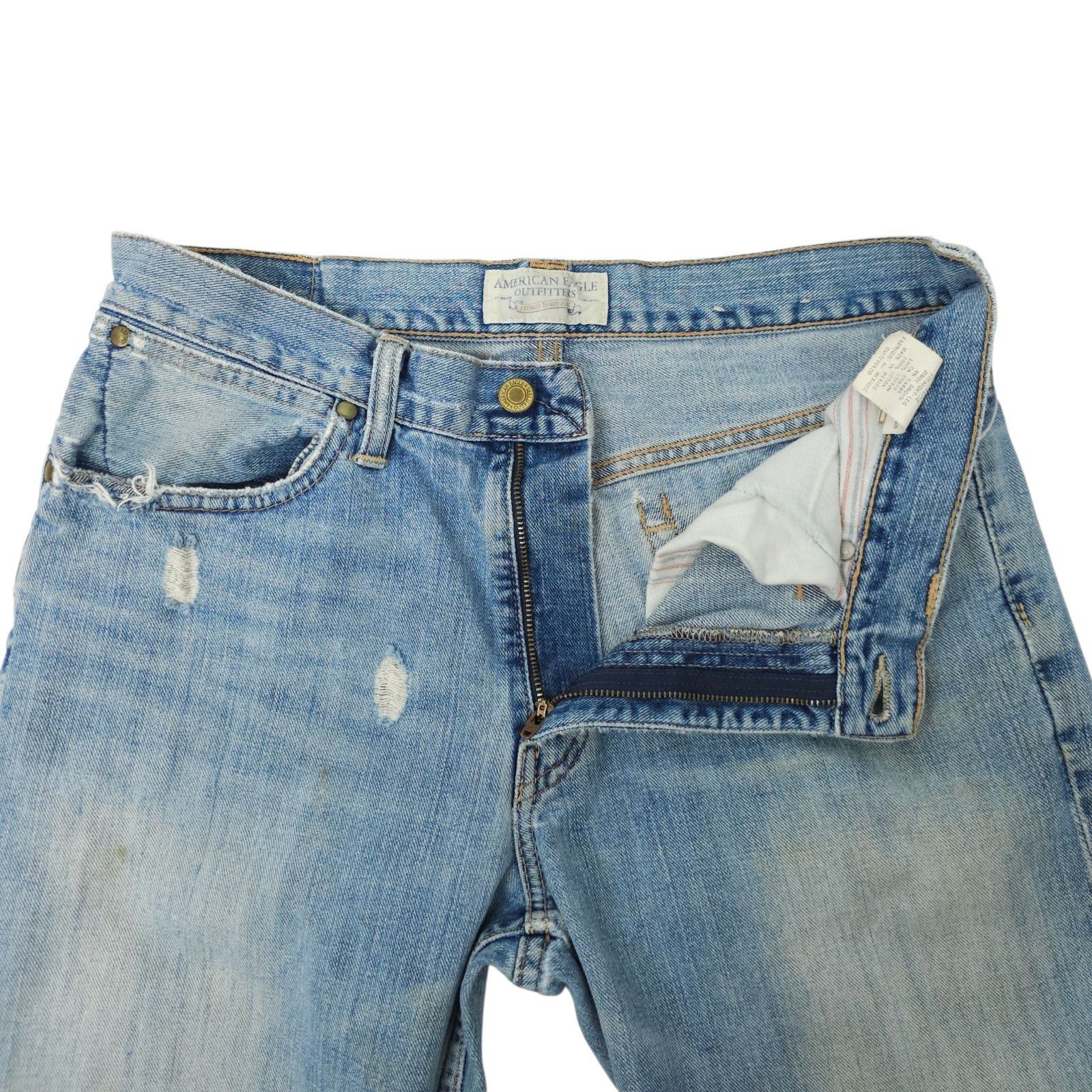 American Eagle Outfitters American Eagle Straight Leg Jeans 31x32 (Fit 31x31.5) Distre Size US 31 - 10 Thumbnail