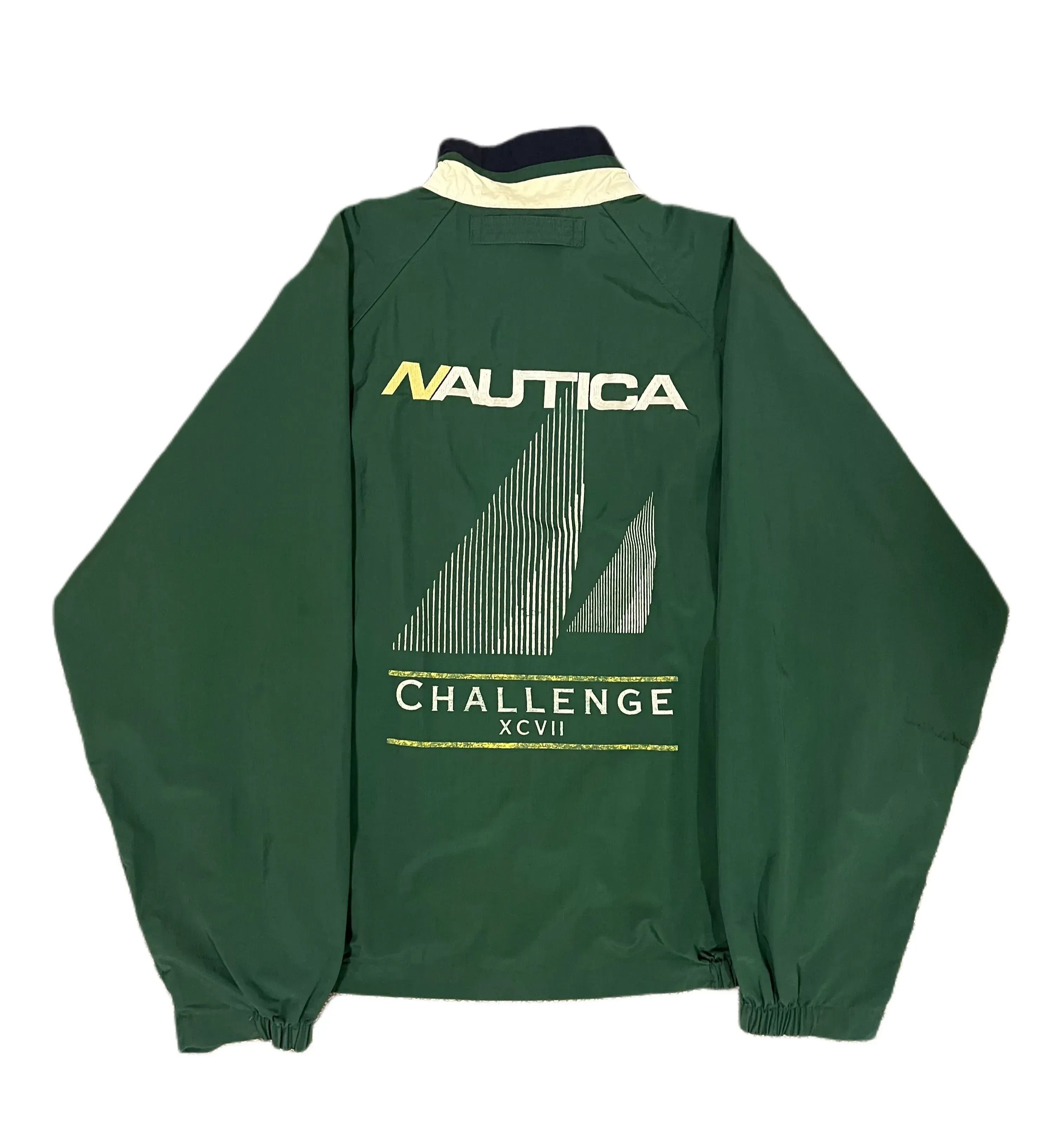 Nautica × Vintage 1990s Nautica Challenge Sailing Rain Jacket Green Size US L / EU 52-54 / 3 - 1 Thumbnail