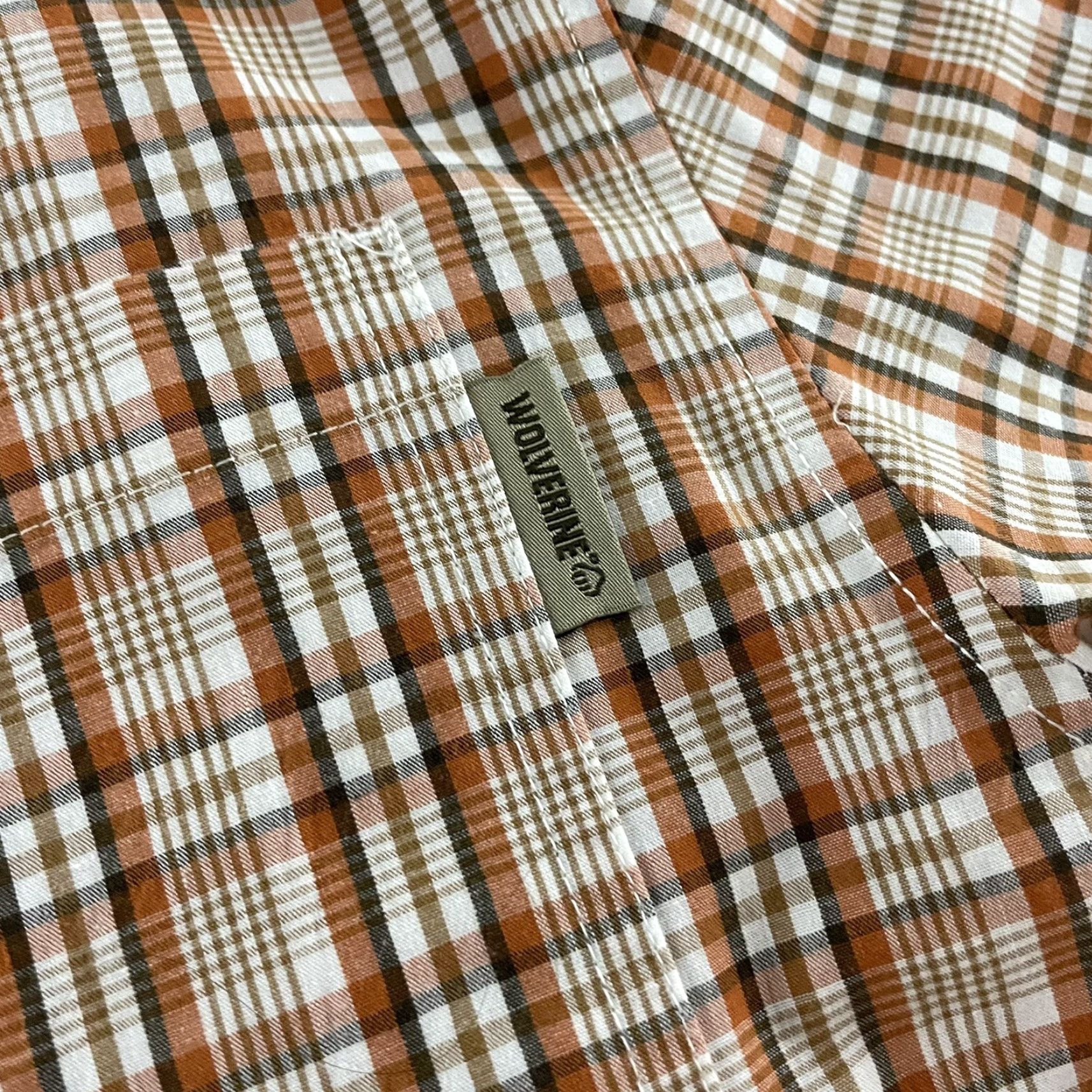 Vintage Wolverine Shirt Plaid Short Sleeve Button-Up Men's Large Orange Size US L / EU 52-54 / 3 - 2 Thumbnail