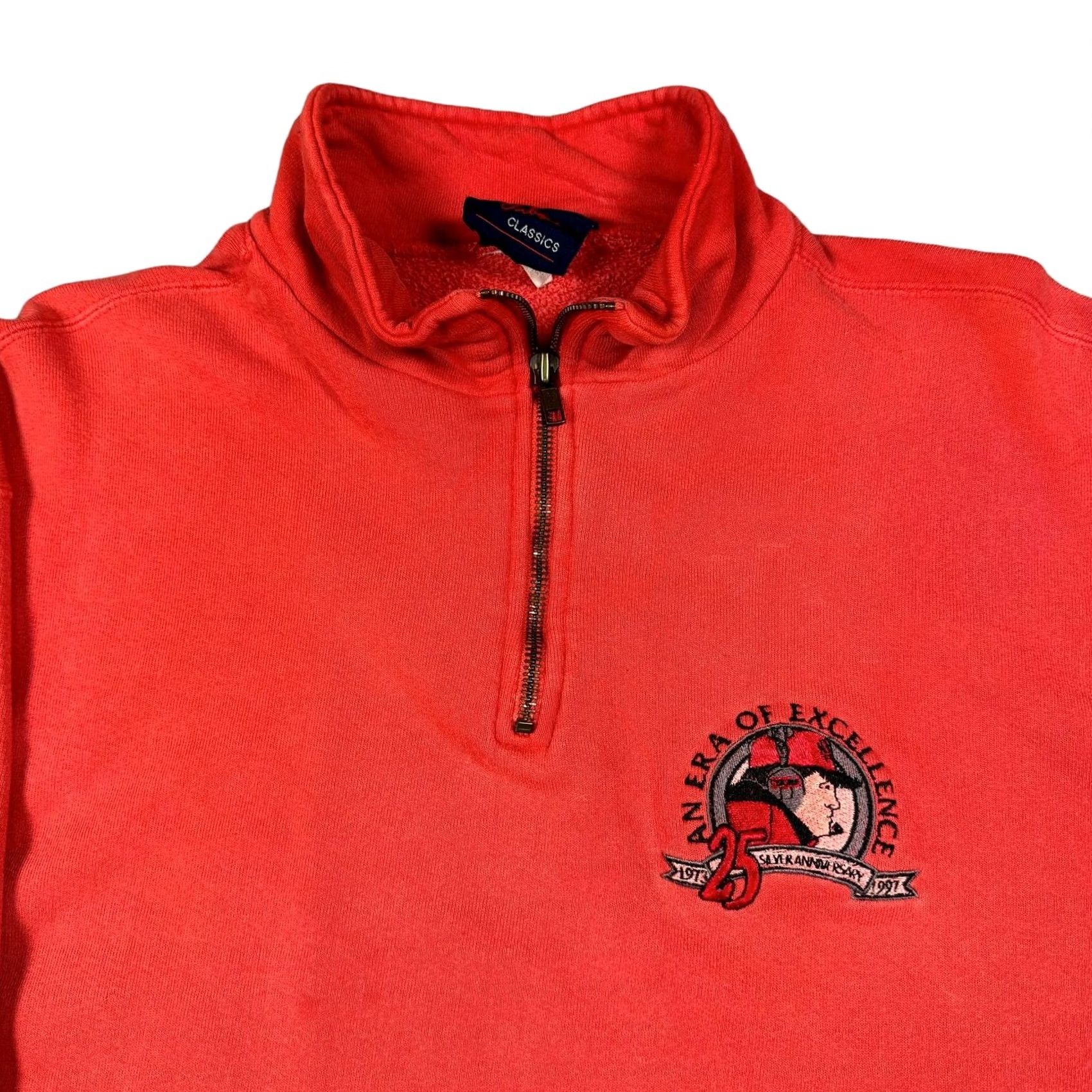 NCAA VINTAGE Nebraska Football Sweatshirt XL Men 90s NCAA Mock Neck 1/4 Zip Red Embroidered Logo Sweatshirt Mens Size US XL / EU 56 / 4 - 2 Thumbnail