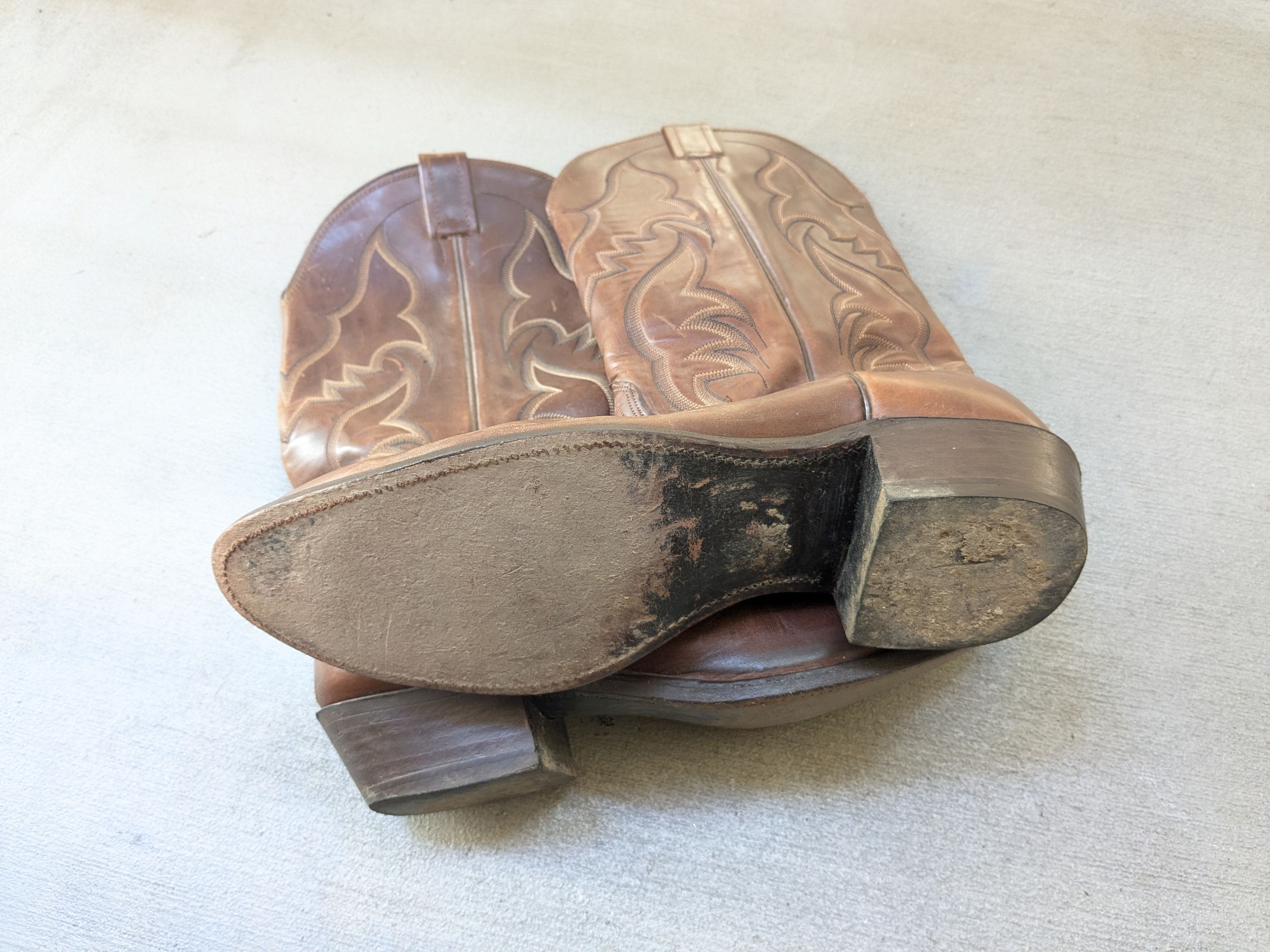 Nocona Boots Nocona Cowboy Boots Brown Leather 11.5 D Botas USA Size US 11.5 / EU 44-45 - 15 Thumbnail