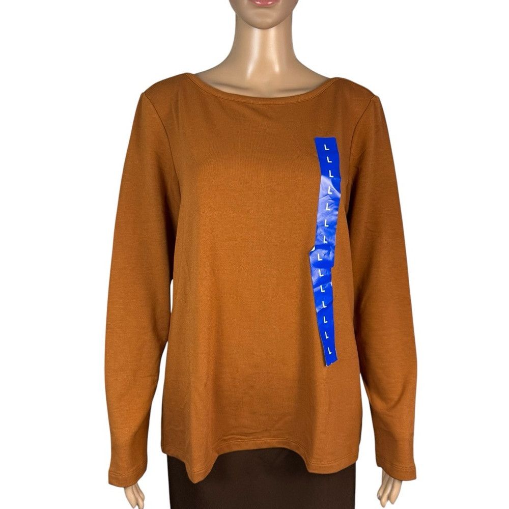 Banana Republic NWT New Banana Republic Long Sleeve Brown Top Size L Size L / US 10 / IT 46 - 2 Thumbnail