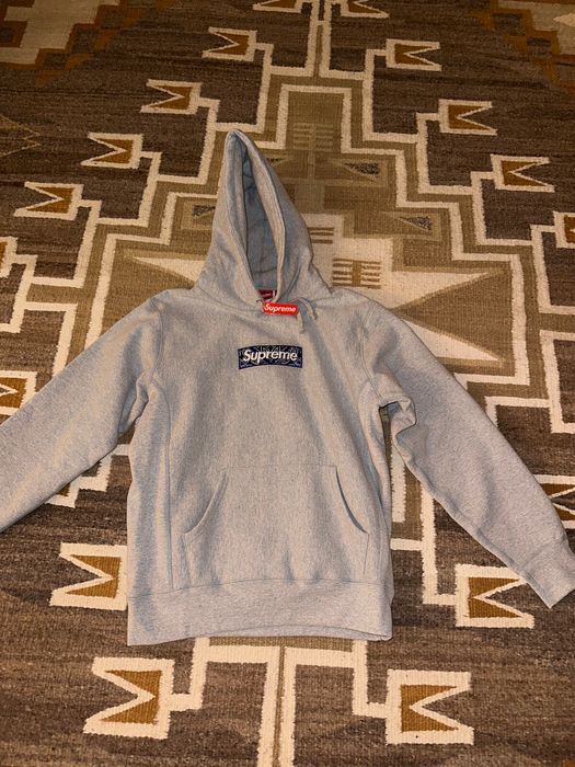 Supreme Supreme Bandana Box logo hoodie grey | Grailed