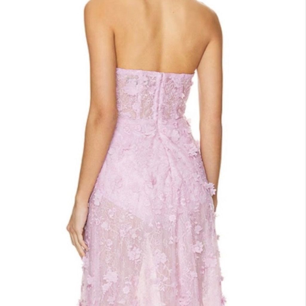 Bcbgmaxazria BCBG Max Azria Corset Gown 3D Floral Lace Sheer Pink Lilac 6 Size M / US 6-8 / IT 42-44 - 6 Thumbnail