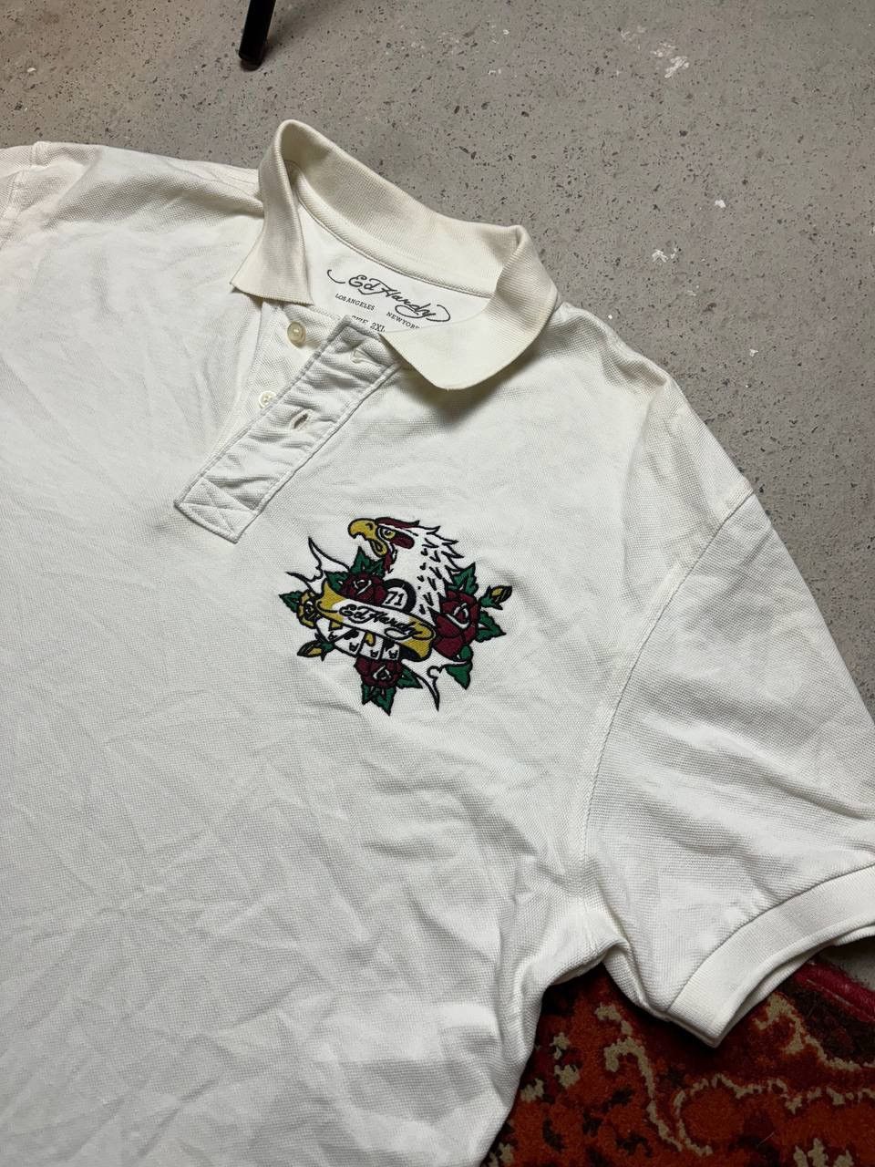 Ed Hardy × Vintage Vintage Y2K Ed Hardy Embroidered Eagle Logo New York Polo Size US XL / EU 56 / 4 - 2 Thumbnail