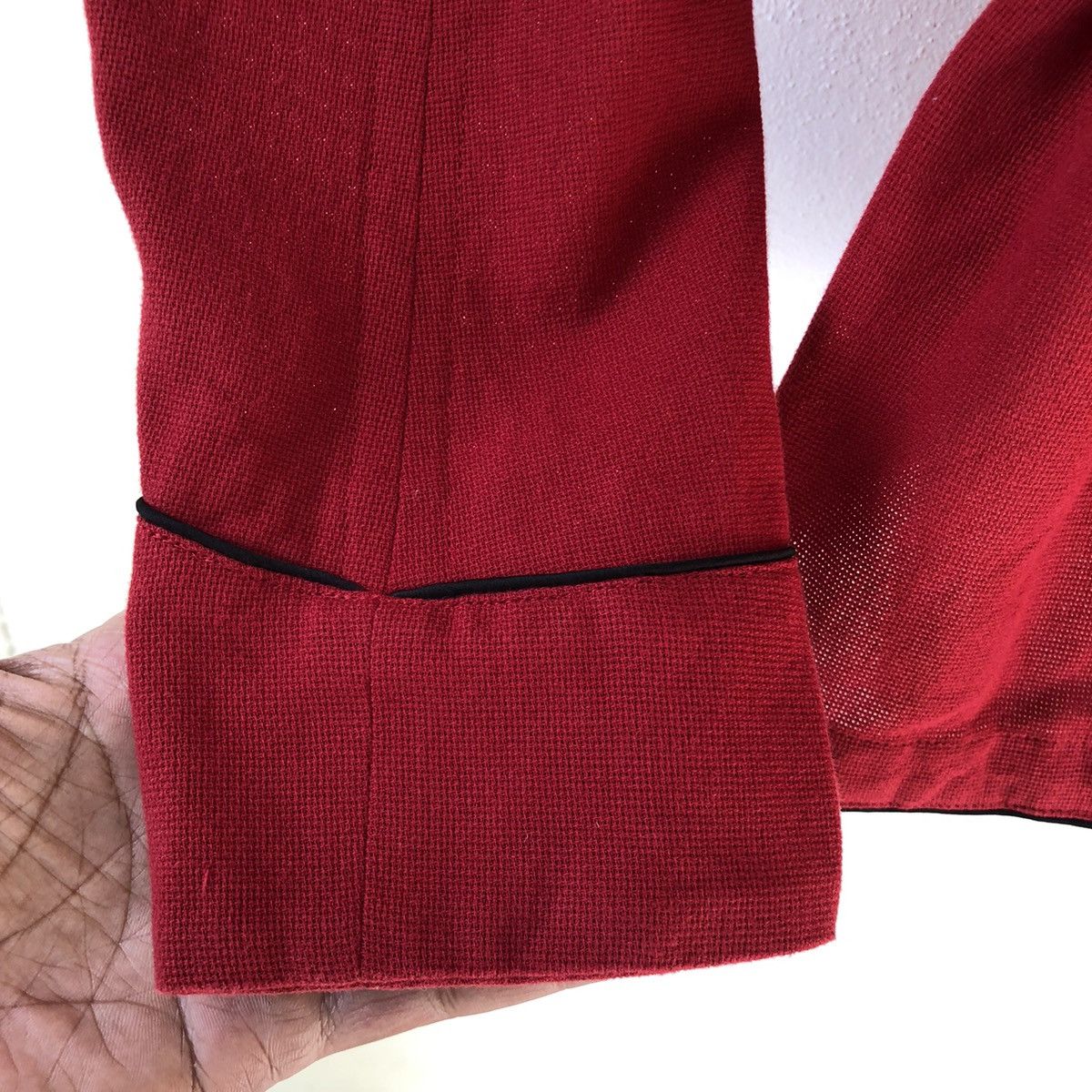 Takahiromiyashita The Soloist. SS17 TheSoloist Red Kimono Jacket with Cut-Out Sleeves Size US S / EU 44-46 / 1 - 17 Thumbnail