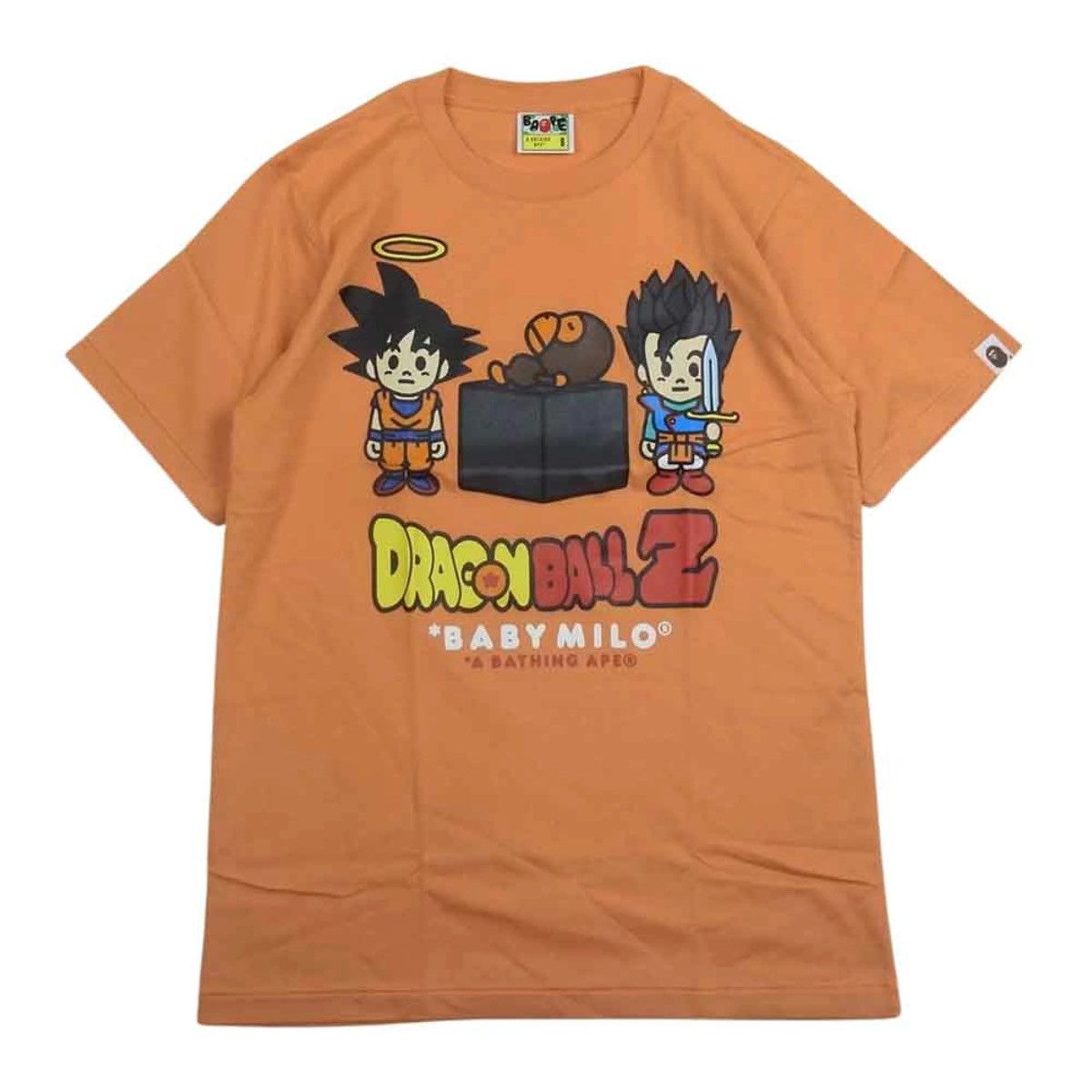 image of Bape Dragon Ball Z Tee T Shirt Milo Son Goku in Orange, Men's (Size Small)