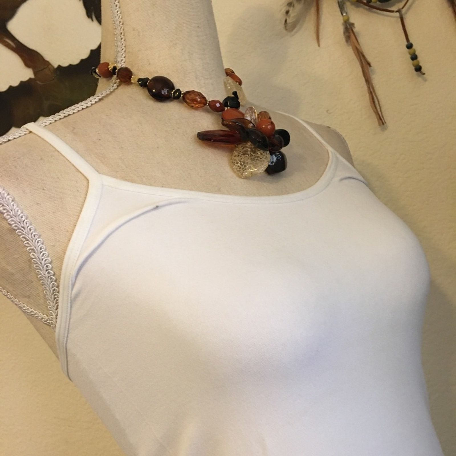 Jewelry Bold chunky crackled bead brown tone necklace Size ONE SIZE - 2 Thumbnail