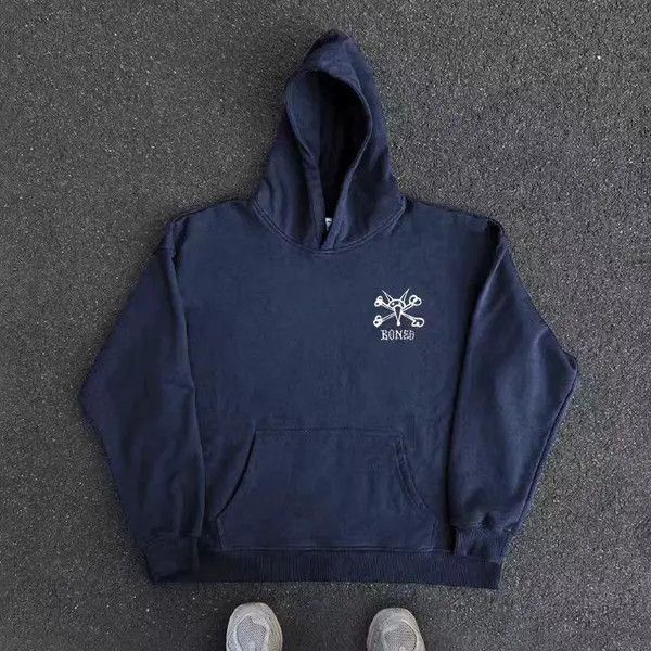 VIBE Vintage Street Hip Hop Skull Print Hooded Sweatshirt Size US XXL / EU 58 / 5 - 4 Thumbnail