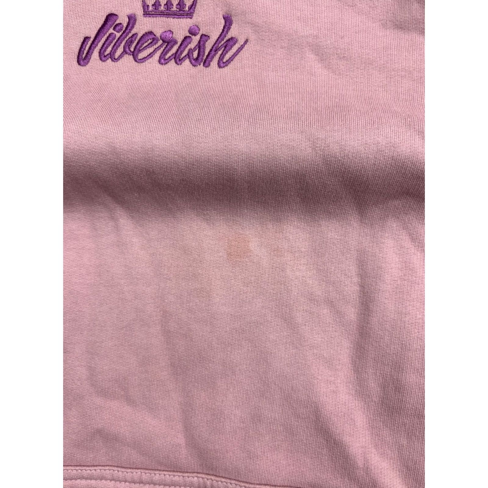 Pinko Jiberish Hoodie Mens L Pink Pullover Fleece Sweatshirt Crown Embroidered Crew Neck Pockets Logo Size US L / EU 52-54 / 3 - 7 Thumbnail