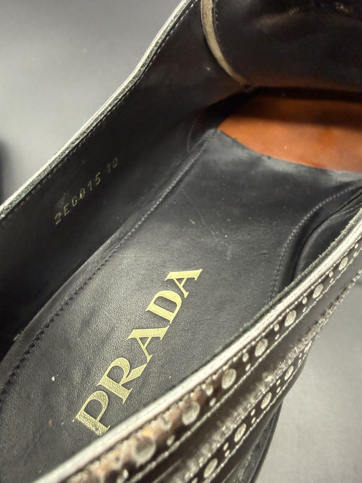 Prada PRADA Metallic Leather Platform Wingtip Brogue Oxford-US 11 Size US 11 / EU 44 - 16 Thumbnail