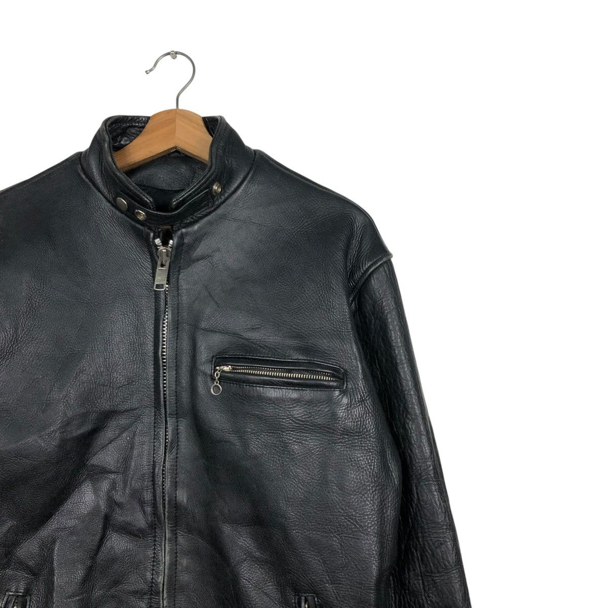 Vintage 🔥VINTAGE LEATHER JACKET CAFE RACER SV.STONE COWHIDE LEATHER Size US M / EU 48-50 / 2 - 8 Thumbnail