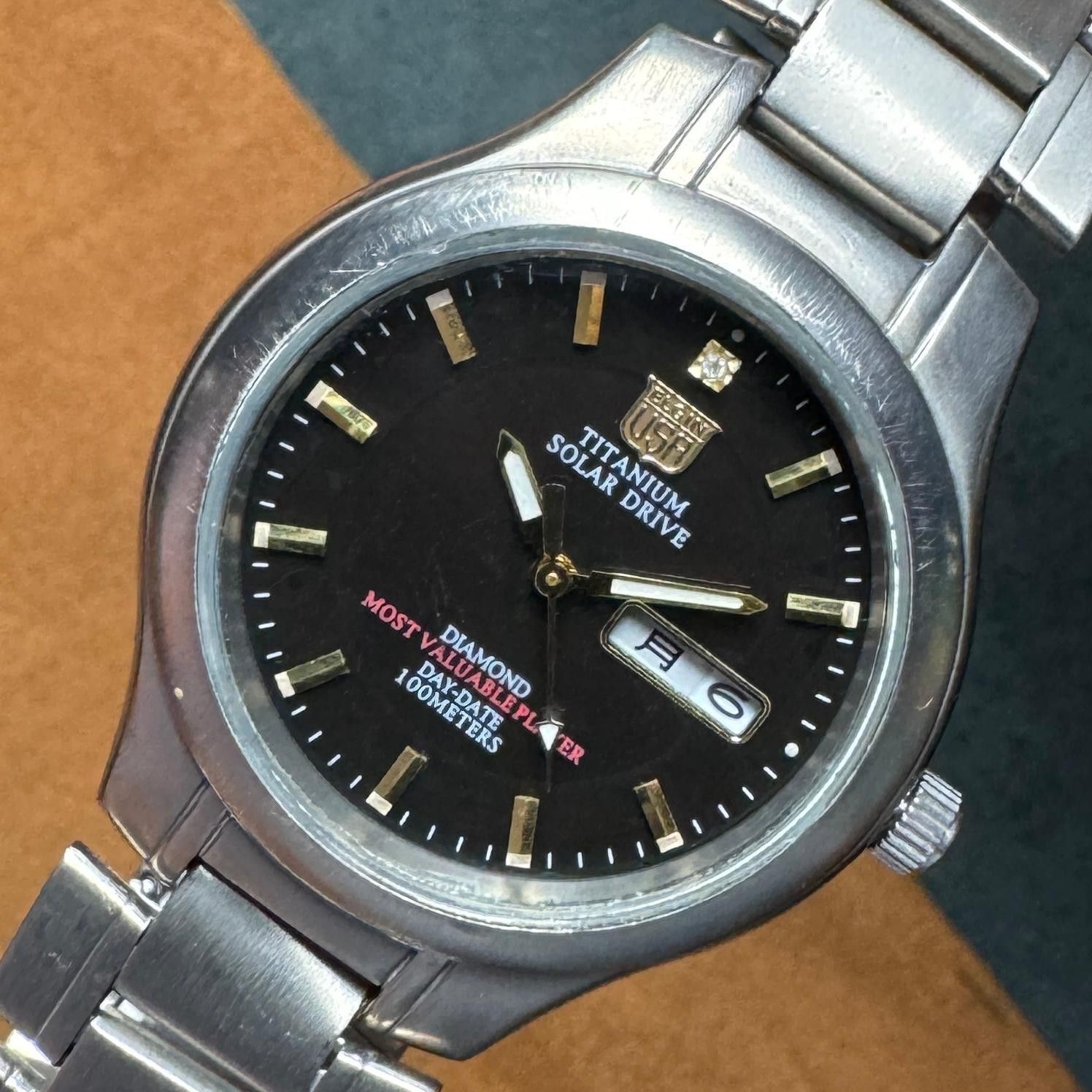 Elgin National Watch Company Vintage Elgin USA Black Dial Solar Power Size ONE SIZE - 3 Thumbnail