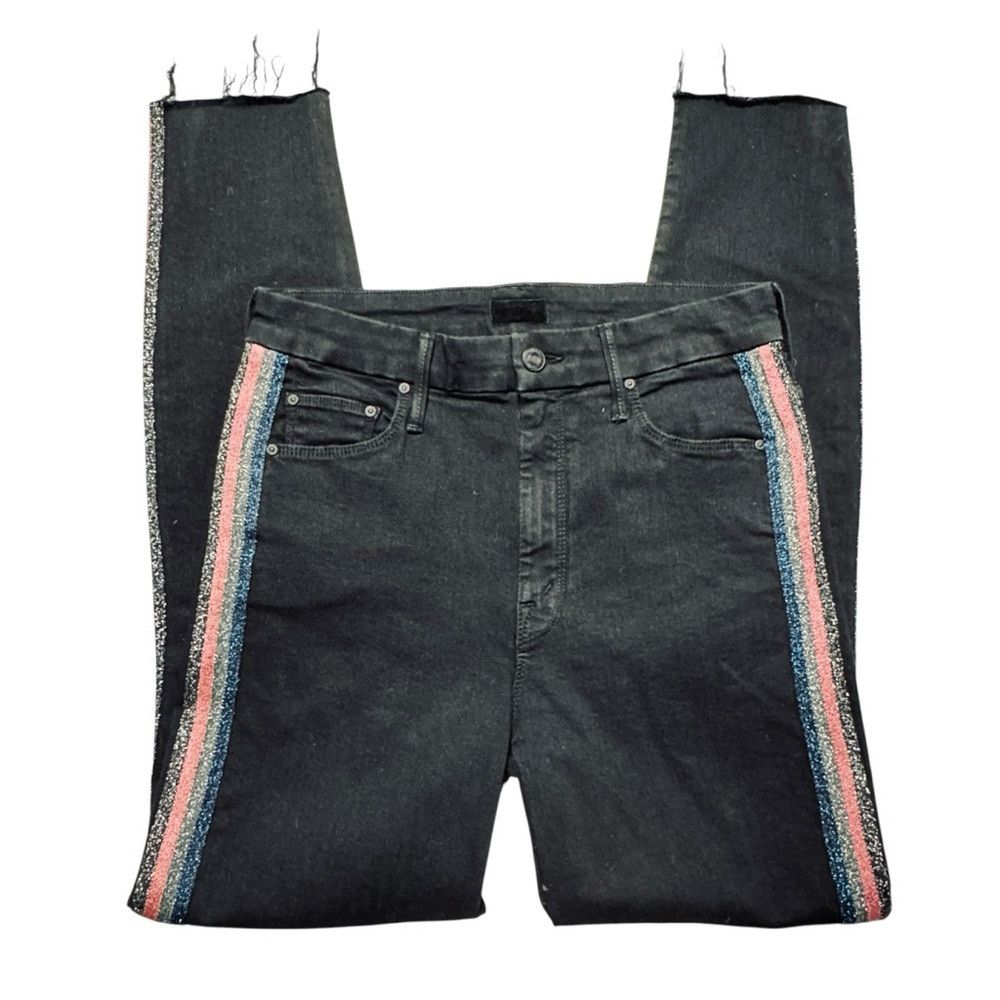 MOTHER MOTHER The Looker Ankle Fray Guilty Glitter Racer Jeans Siz Size 28" / US 6 / IT 42 - 4 Thumbnail