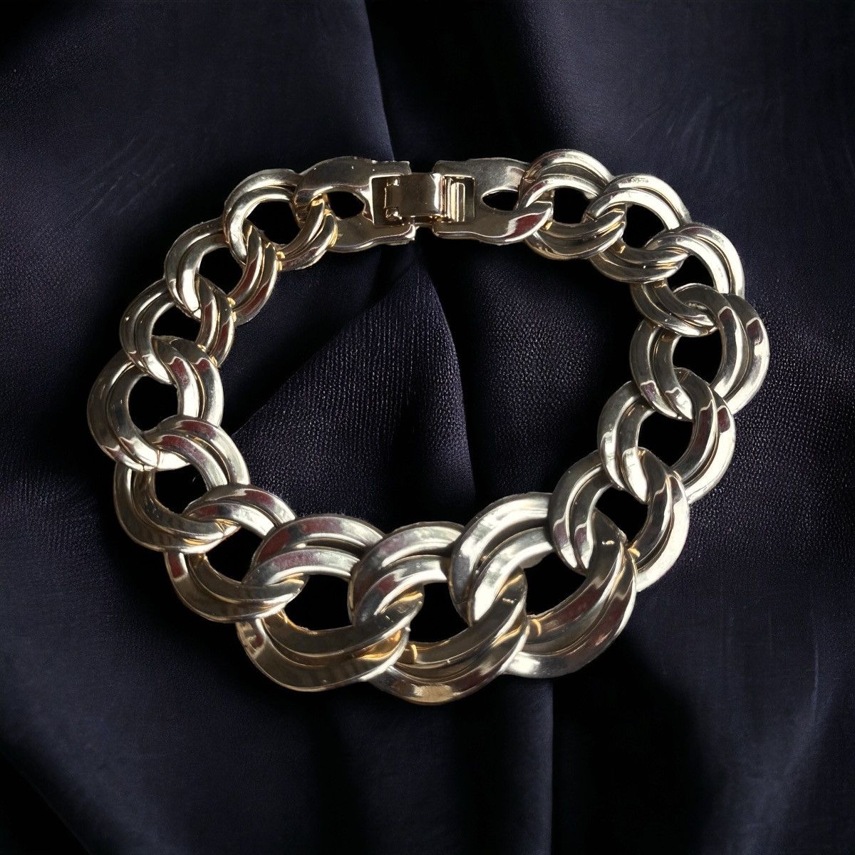 Vintage Vintage double link chain bracelet Size ONE SIZE - 1 Thumbnail