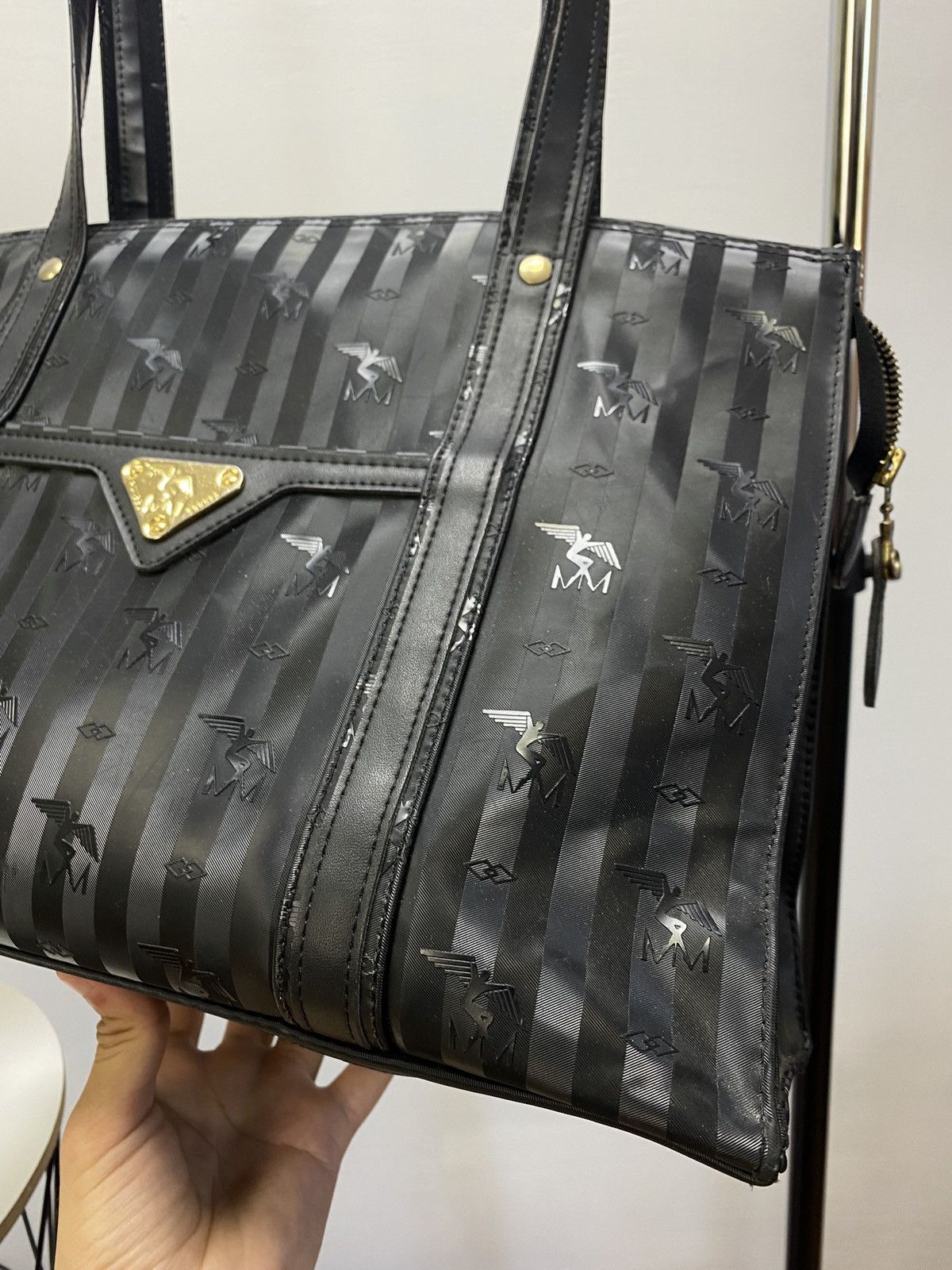 MCM MAISON MOLLERUS Luxury Monogram Handle Bag Black Vintage Size ONE SIZE - 7 Thumbnail