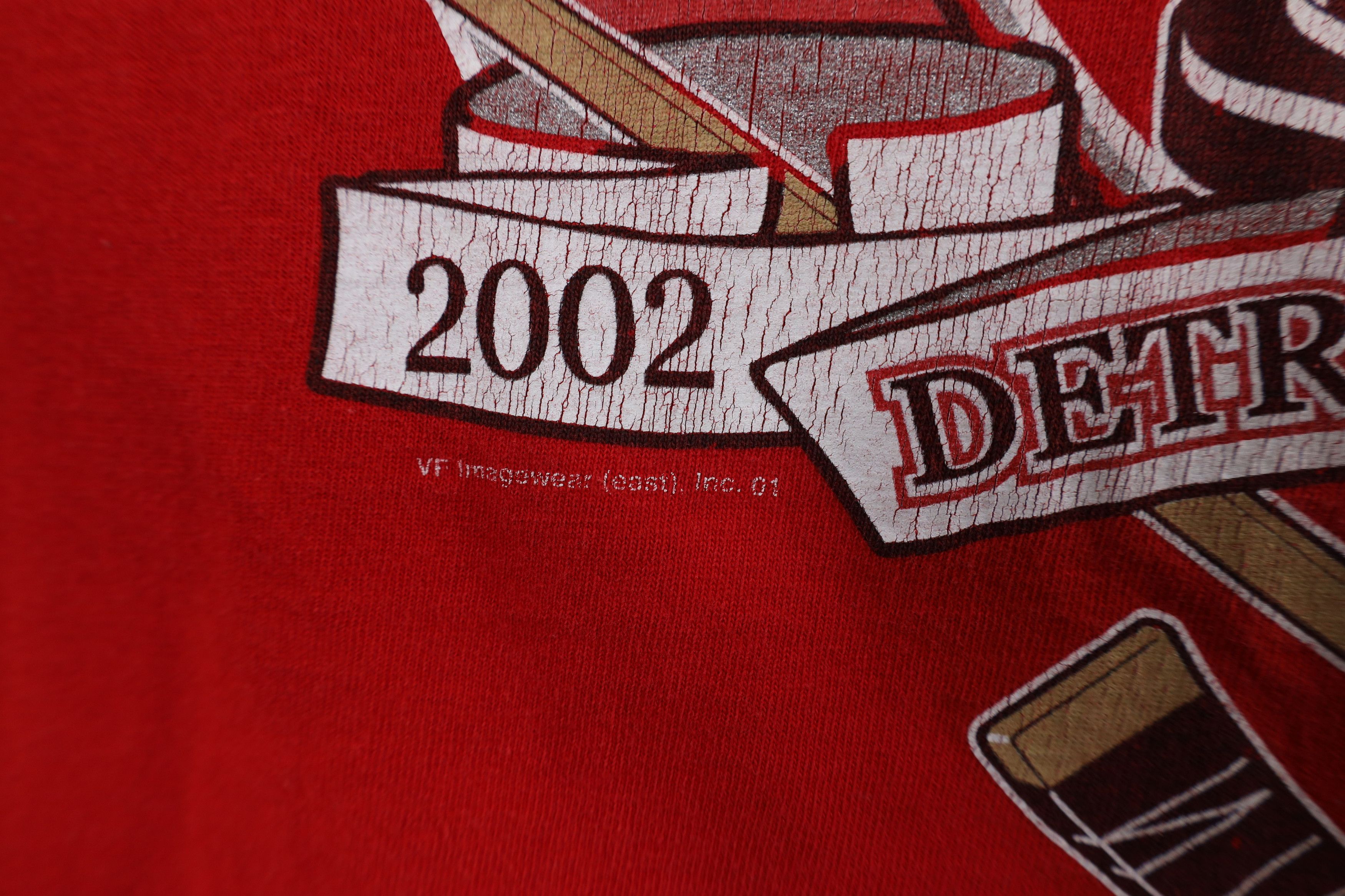 Vintage Vintage Y2K Cup Champs Detroit Red Wings Hockey T-Shirt Size US XL / EU 56 / 4 - 6 Thumbnail
