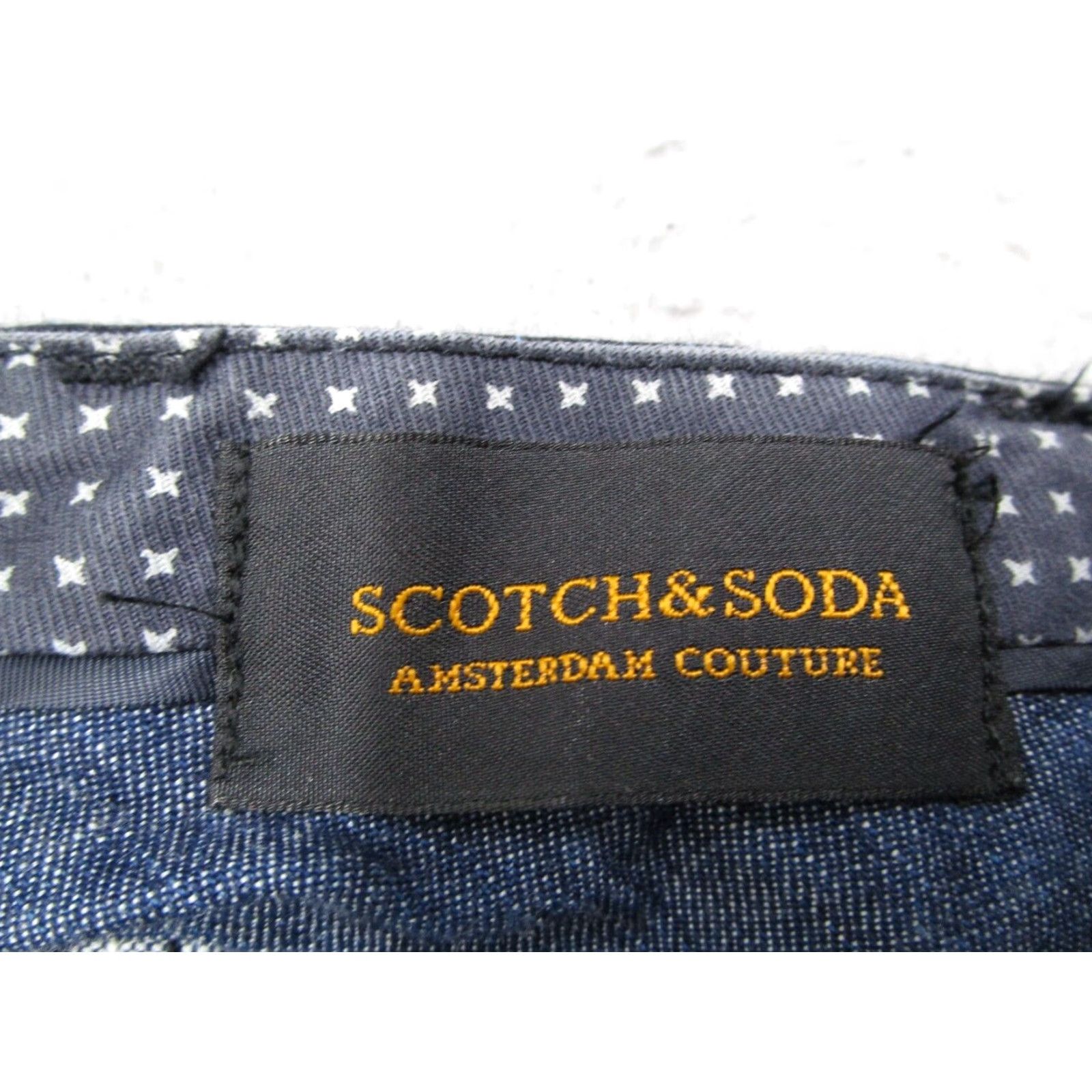 Scotch & Soda Scotch & Soda Mens Blue Slim Patterned Chino Pants 32x32 Cotton Blend Tapered Size US 32 / EU 48 - 3 Thumbnail