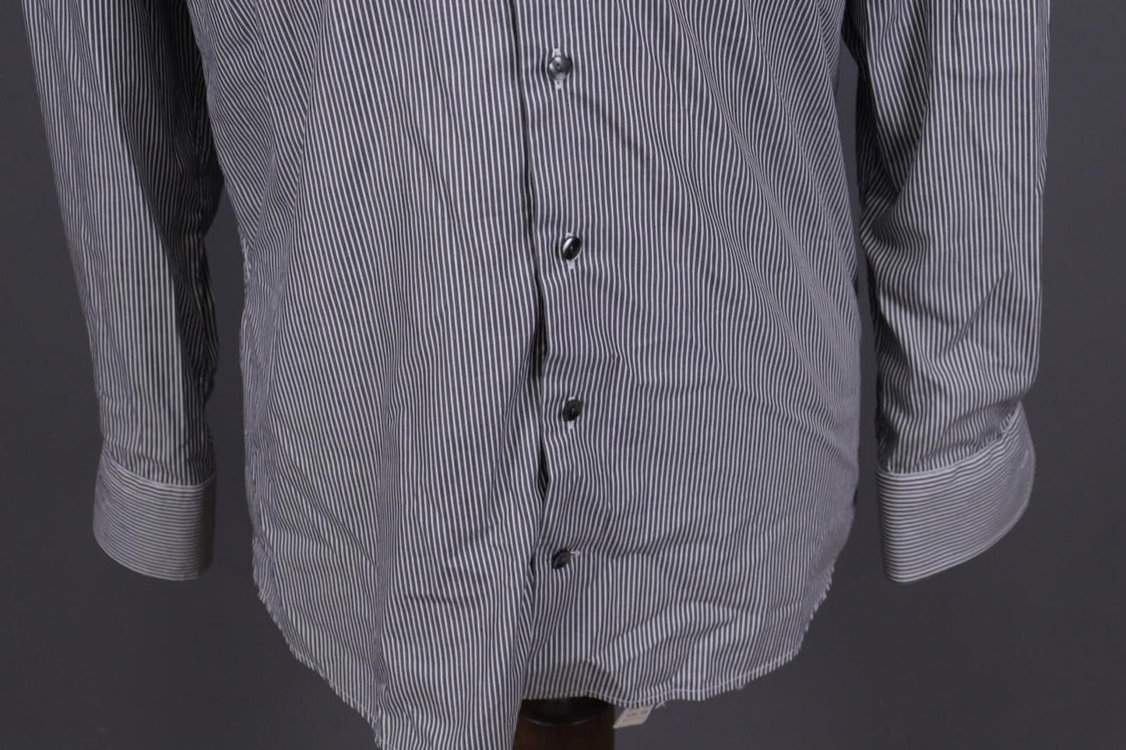 Eton Eton Slim Fit Gray Pinstrie Down Dress Shirt Size 42 / 16 Size US M / EU 48-50 / 2 - 4 Thumbnail