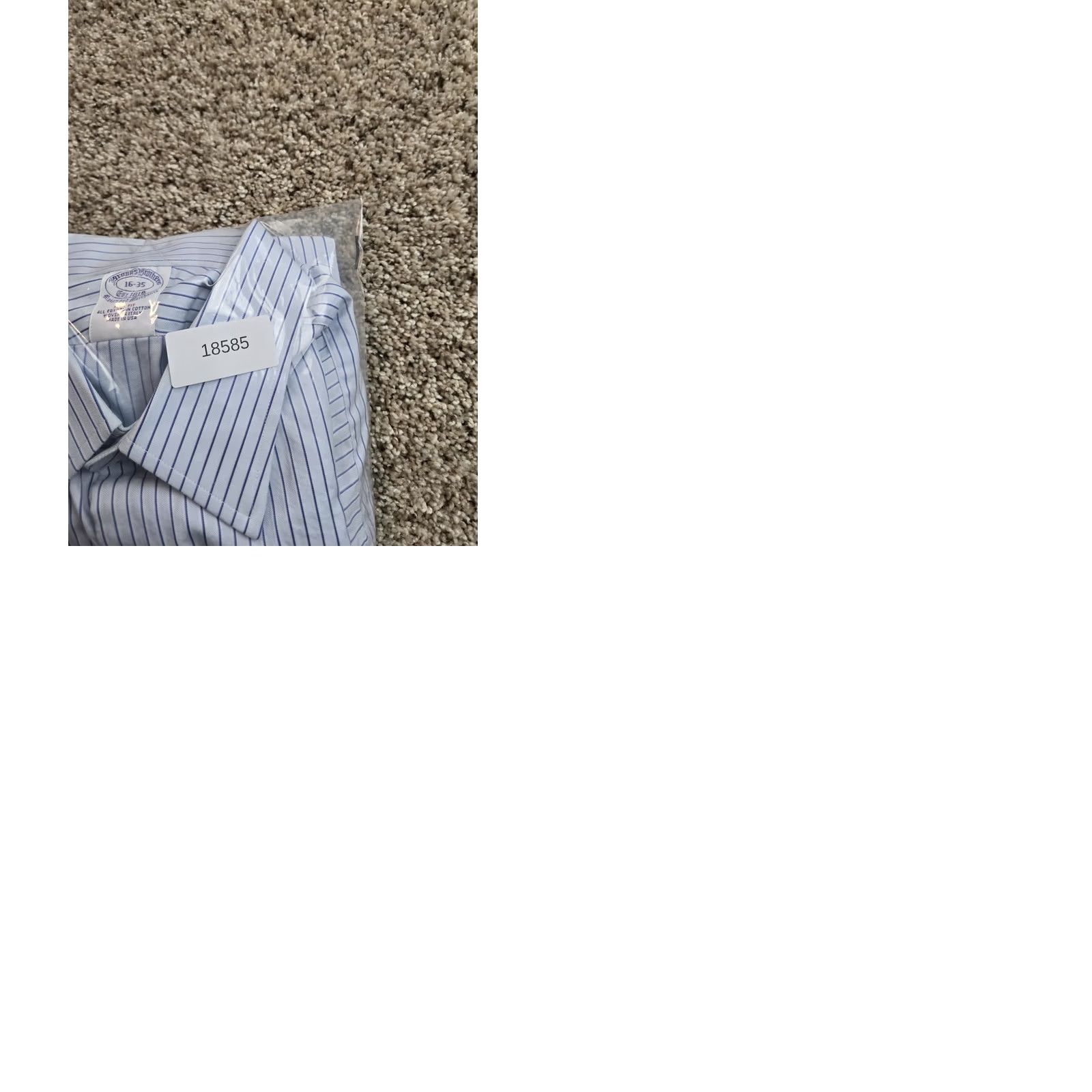 Brooks Brothers VINTAGE Brooks Brothers Dress Shirt 16-35 Egyptian Cotton Blue Striped 34/35 Long Sleeve Button-Down Collar Mens Shirts Size 42R - 9 Thumbnail