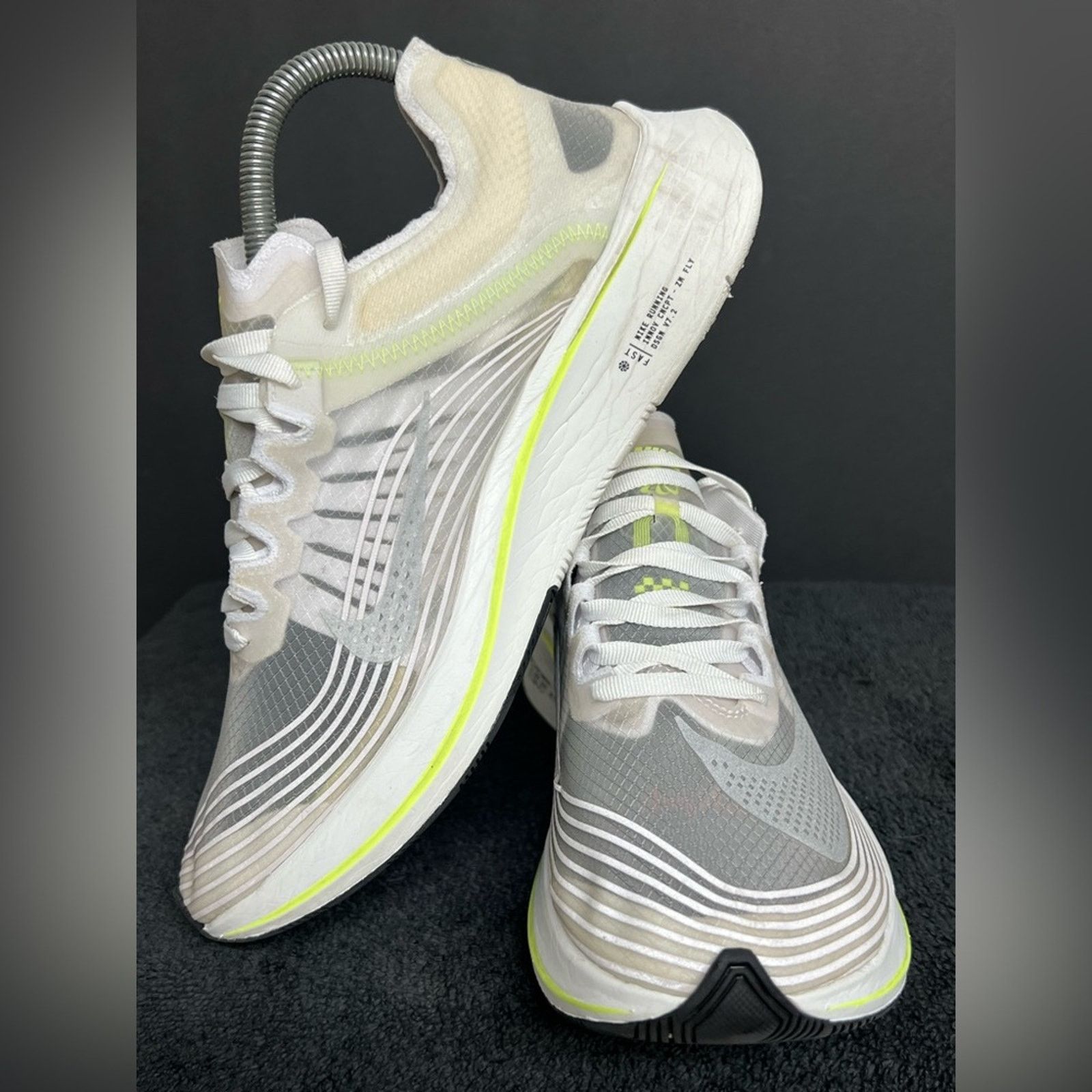 Nike NIKE Running Shoe Size 7 ZOOM FLY SP MEN'S WHITE VOLT GLOW Size US 7 / EU 40 - 4 Thumbnail