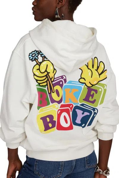 Kenzo o1y1025 Logo Hoodie in White Size L / US 10 / IT 46 - 4 Thumbnail