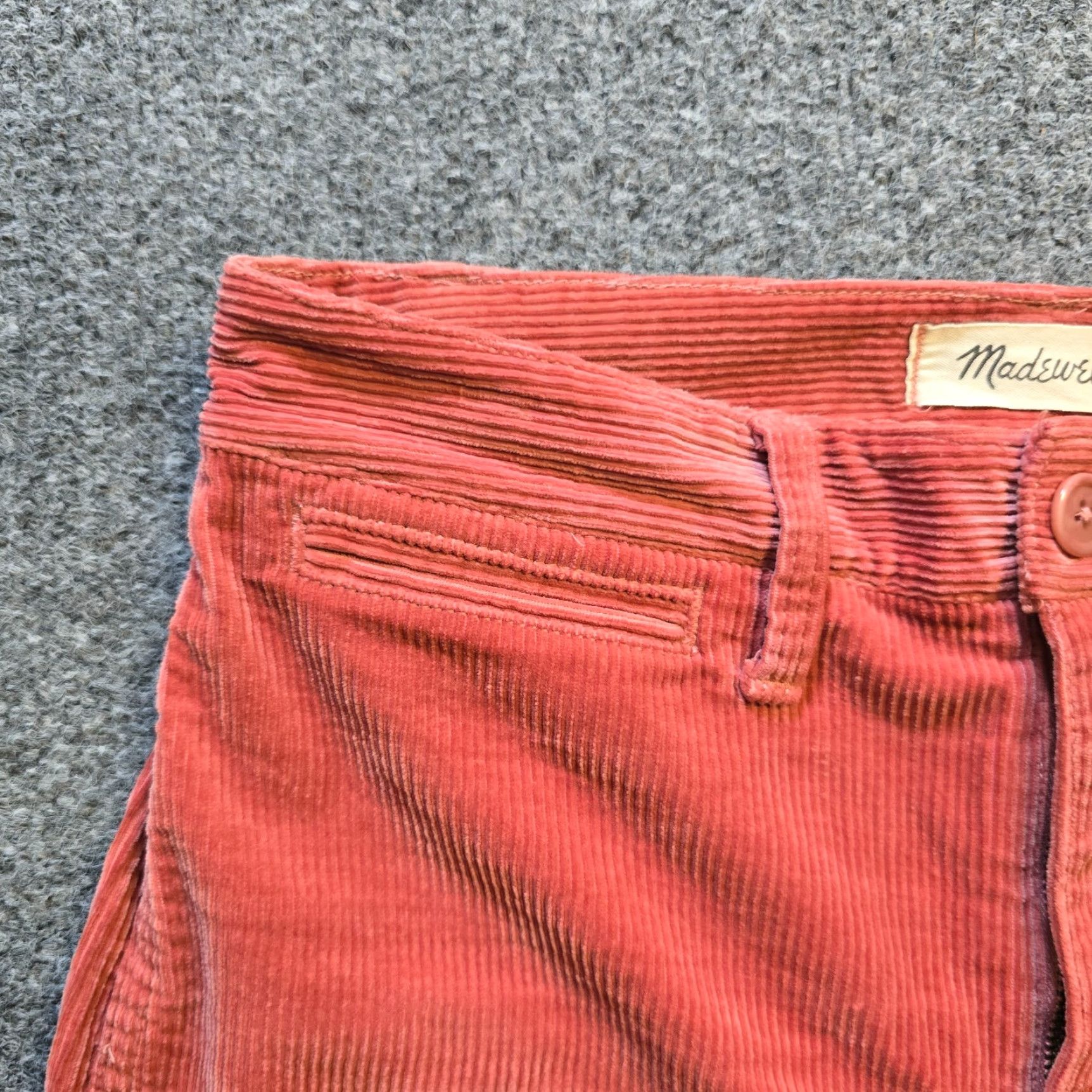 Madewell Madewell Pants Womens Size 25 Orange Corduroy Slim Emett Wide-Leg Crop Casual Size 42" / US 20 - 3 Thumbnail