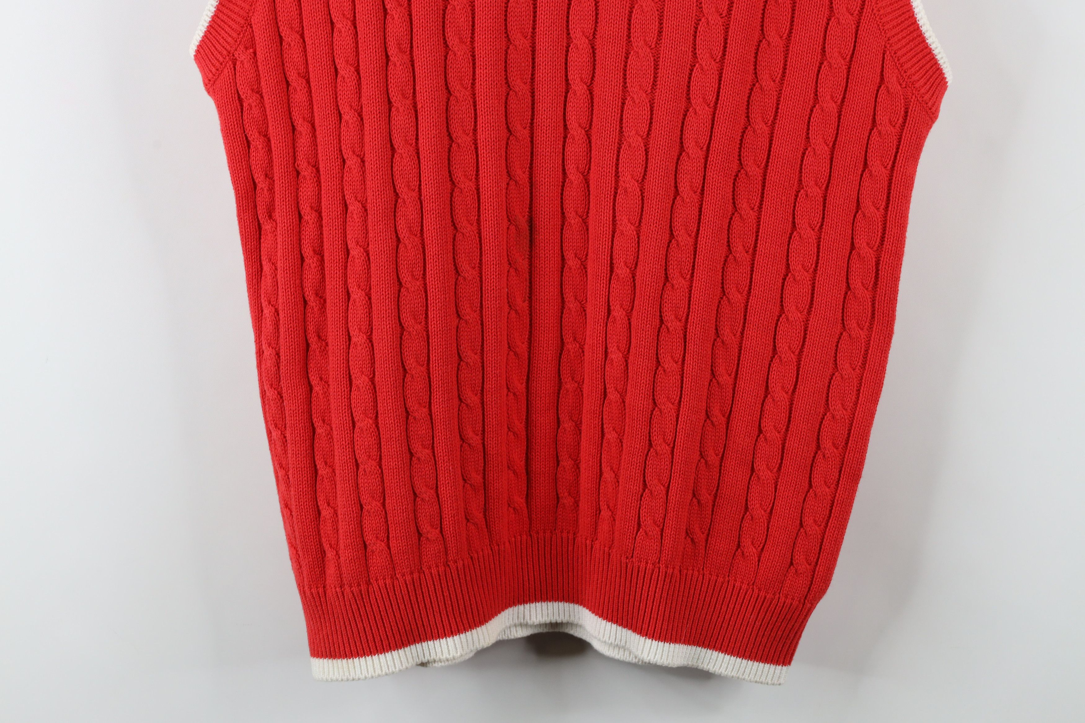 Vintage Vintage 90s Ohio State University Cable Knit Sweater Vest Size US L / EU 52-54 / 3 - 3 Thumbnail