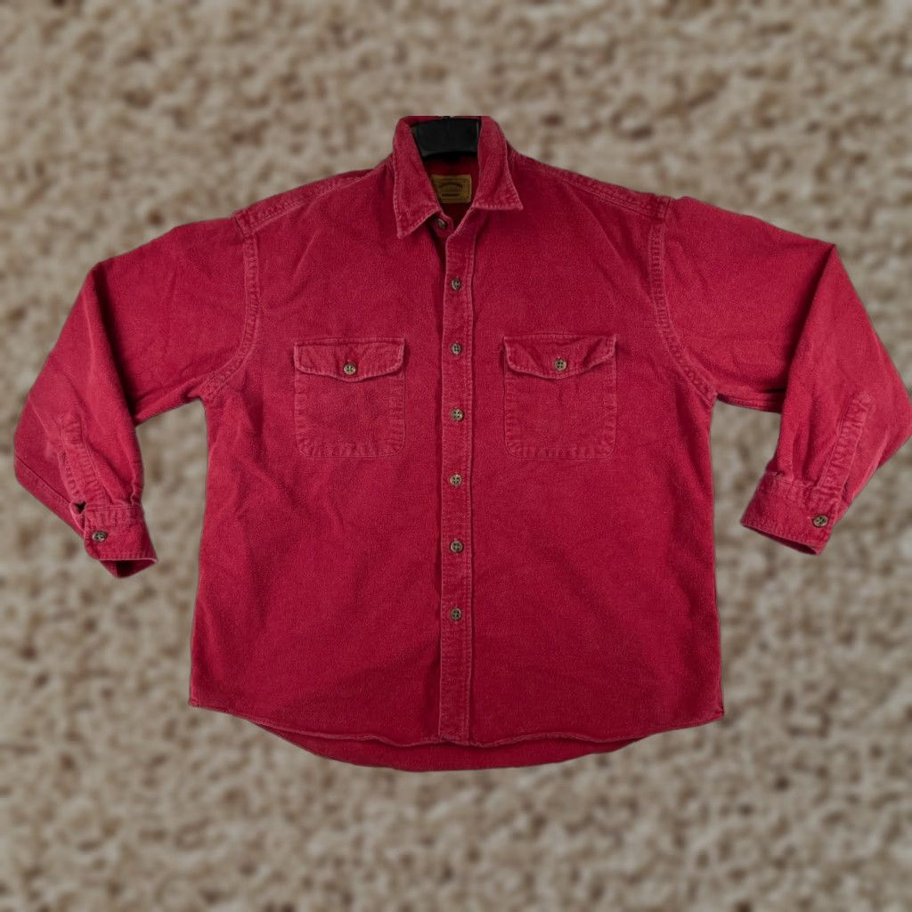 Vintage St. John's Bay Shirt Mens Large Red Button Up 100% Cotton Flannel Pockets Button Size US L / EU 52-54 / 3 - 1 Thumbnail