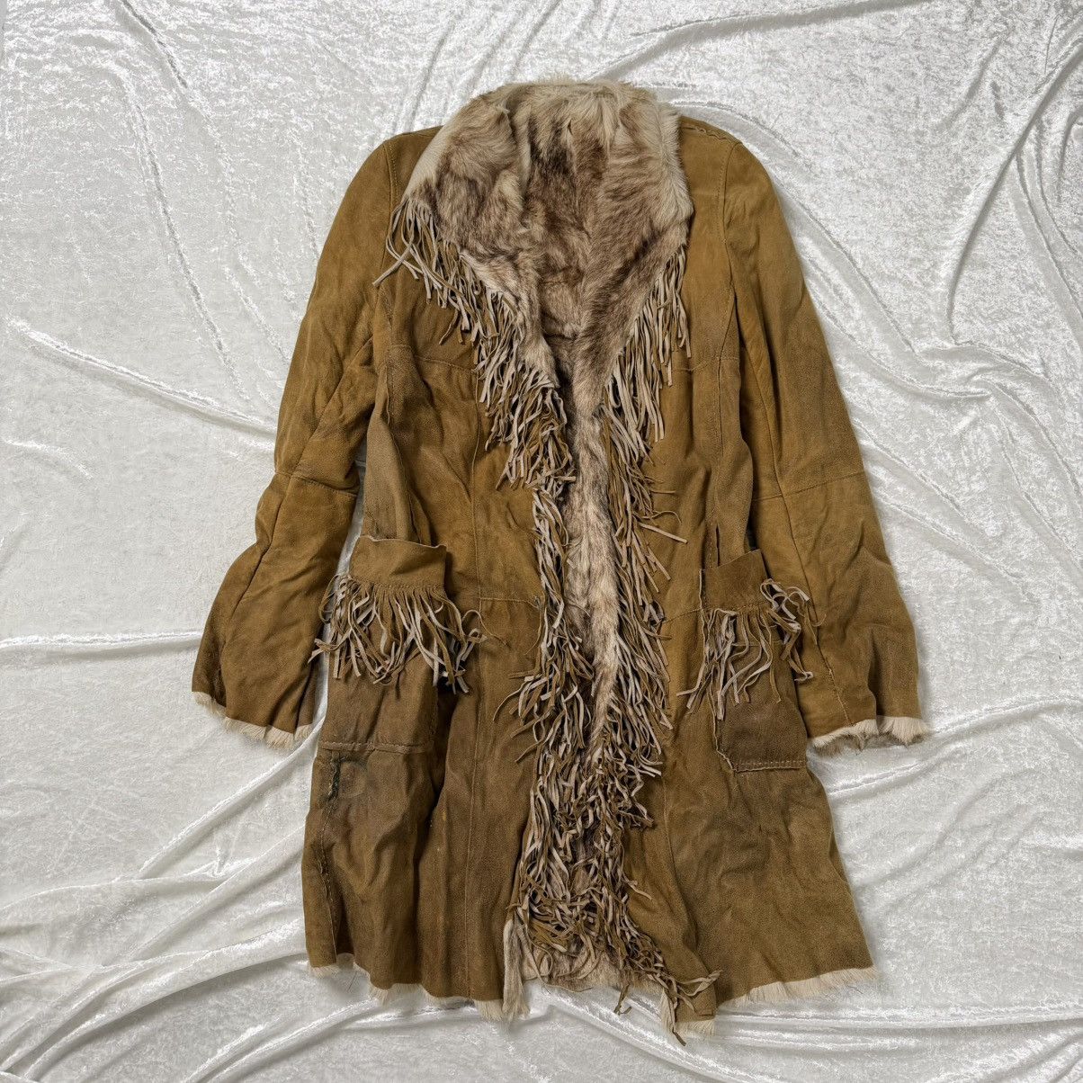 Other Vintage Sylvie Schimmel Goat Fur Coat - Brown Size L / US 10 / IT 46 - 1 Thumbnail
