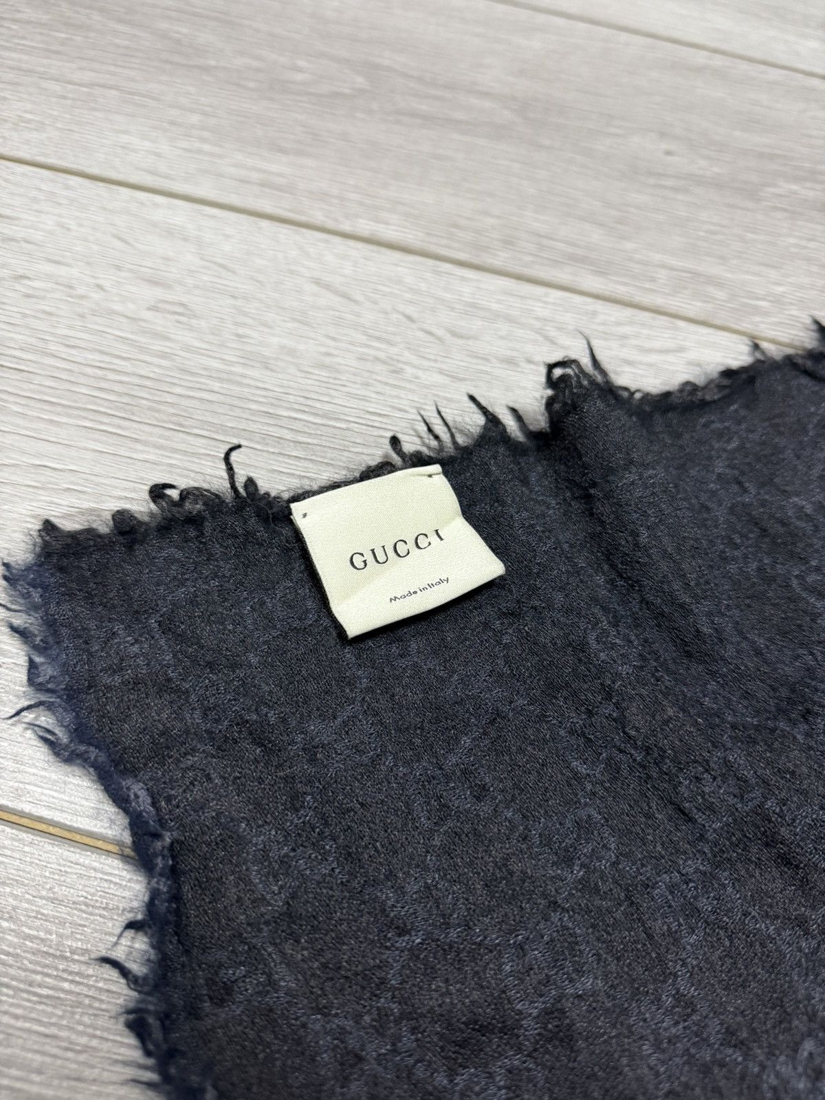 Gucci Gucci GG monogram wool silk scarf stripe square Size ONE SIZE - 4 Thumbnail