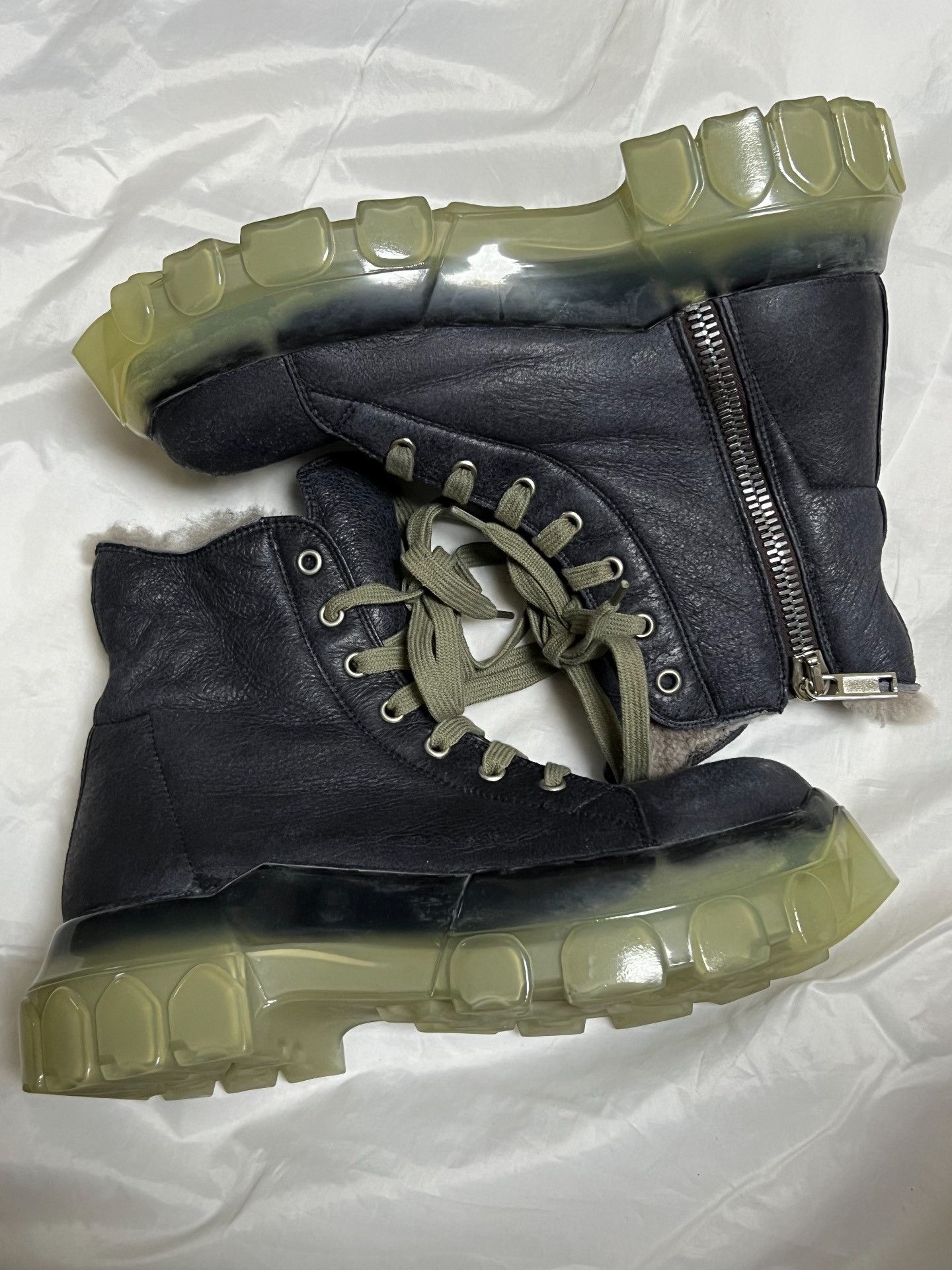 Rick Owens Rick Owens 20FW Shearling Octopus Sole Tank Boots Size US 6 / IT 36 - 1 Thumbnail