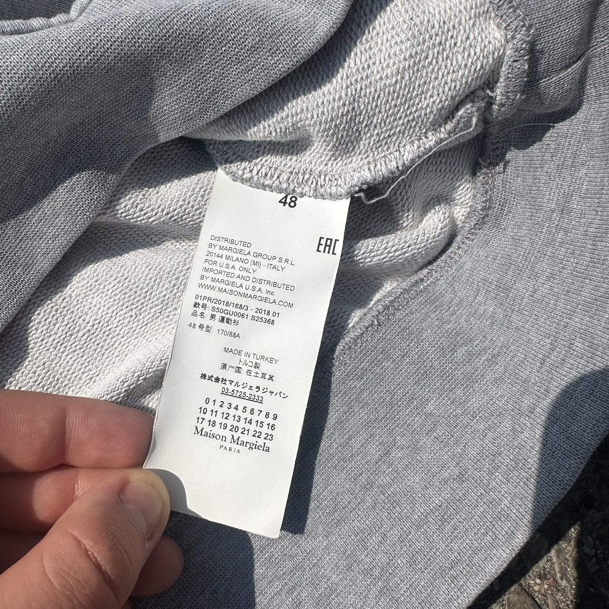 Maison Margiela Maison Marjiela Gray Sweater With Leather Inserts Size US M / EU 48-50 / 2 - 8 Thumbnail