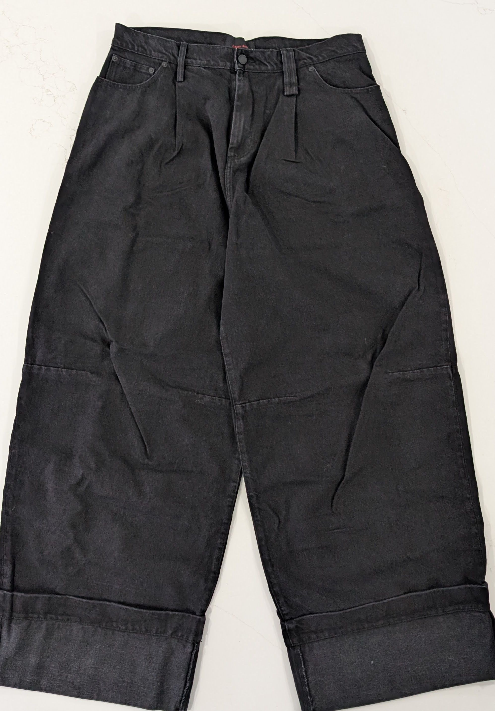 Simone Rocha SIMONE ROCHA Mens Black Wide Leg Puddle Jeans Rhinestone Size US 35 - 2 Thumbnail