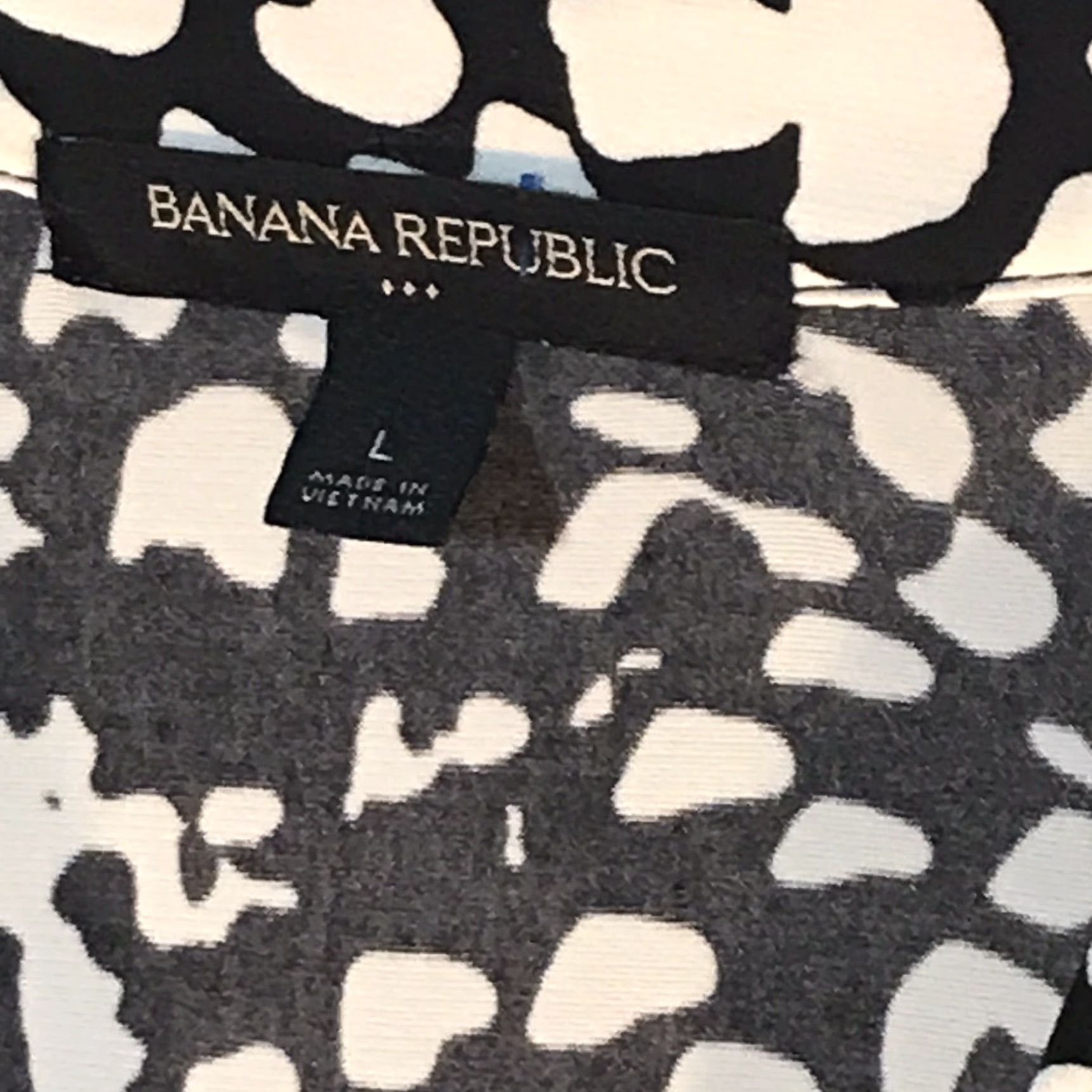 Banana Republic Banana Republic 3/4 Sleeve Midi Dress Womens Size L Black/White Geometric Blouson Size L / US 10 / IT 46 - 2 Thumbnail