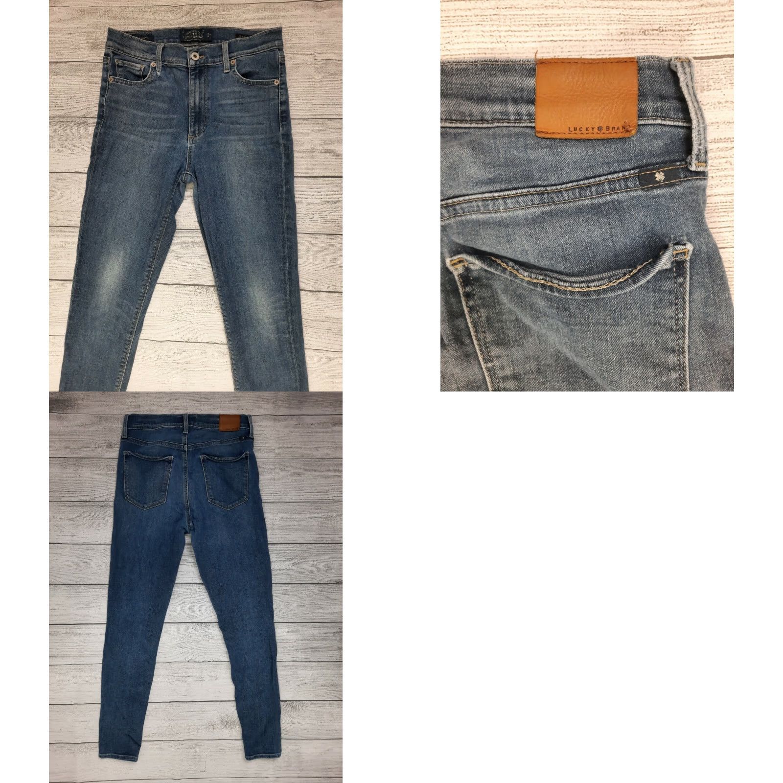 Lucky Brand Lucky Brand Bridgette Skinny Jeans Women 6/28 Denim Cotton Blend with Stretch Blue 28x26.5 Regular Mid Rise Zip Inseam 26.5” 6 Size 28" / US 6 / IT 42 - 8 Thumbnail