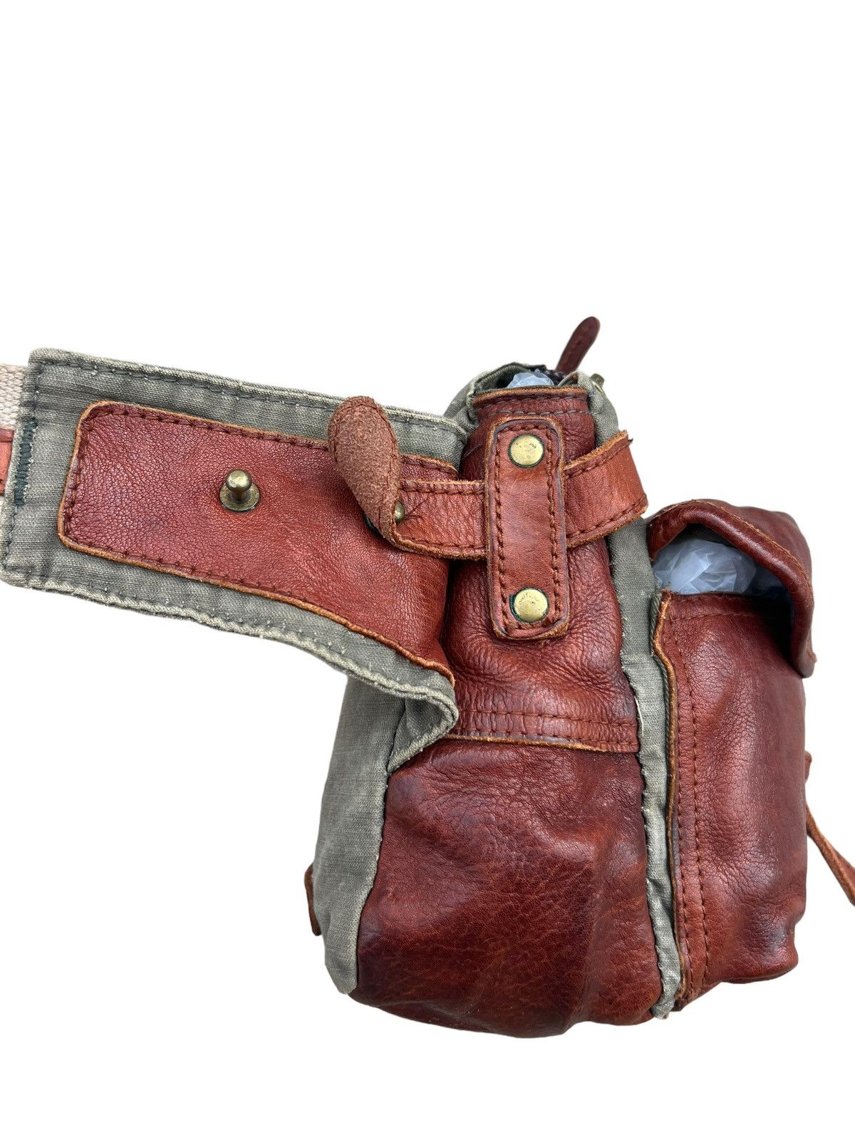 Leather Vintage Tough JeansSmith Military Surplus Patina Leather Bag Size ONE SIZE - 12 Thumbnail