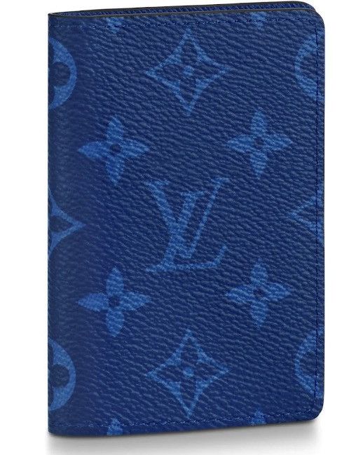 Pre-owned Pocket Organizer Monogram Pacific Taiga Blue