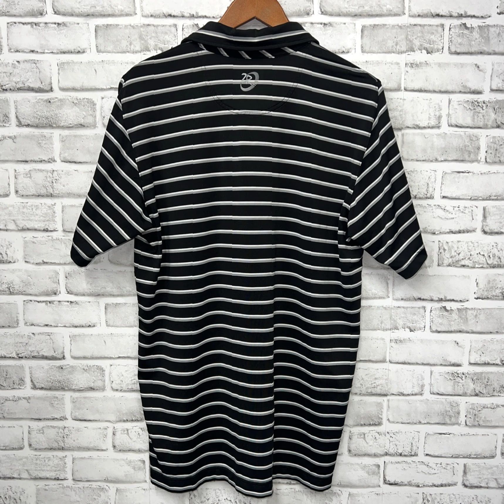Vintage VINTAGE Zero Restriction Black Striped Polo Shirt Mens Size L Size US L / EU 52-54 / 3 - 4 Thumbnail