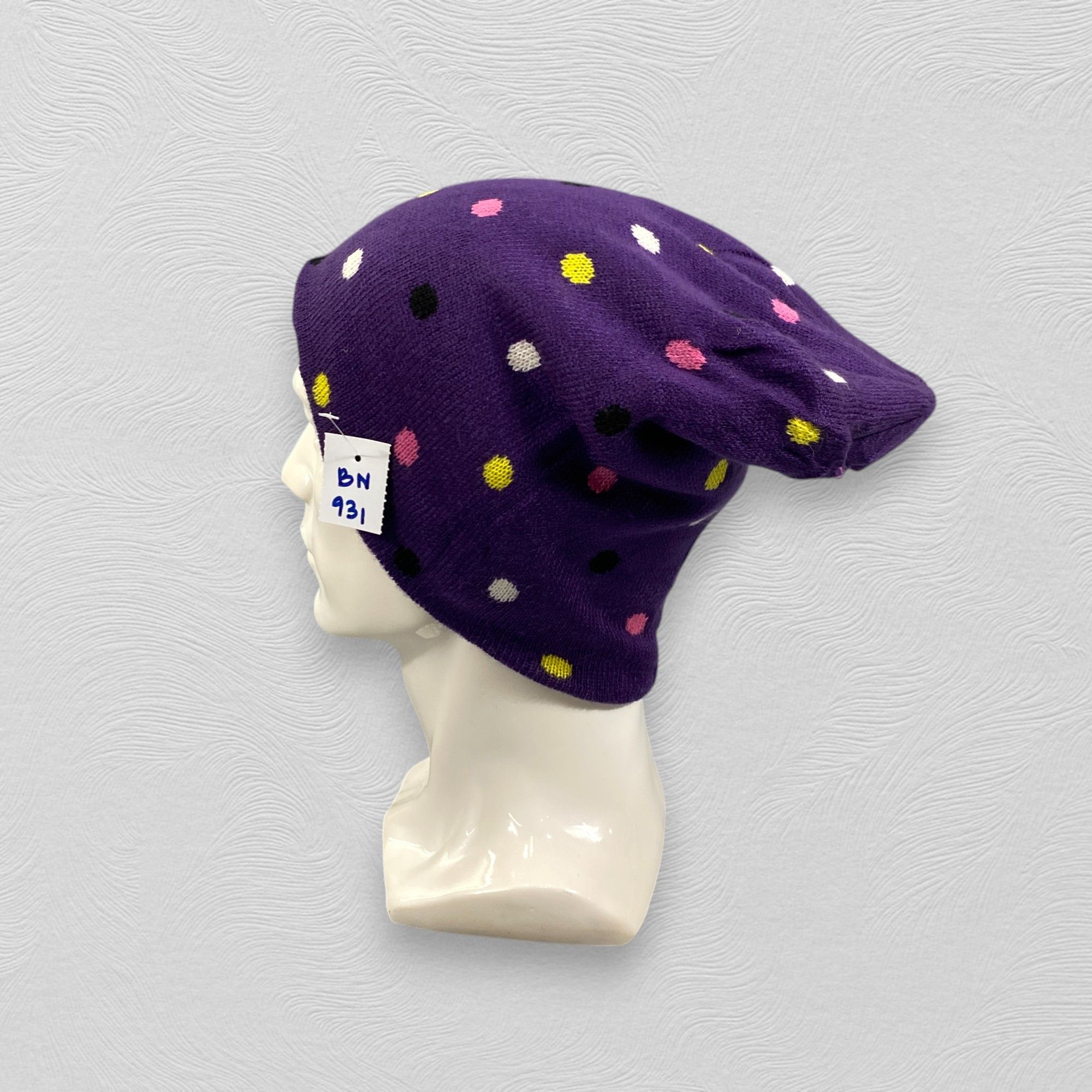 Japanese Brand Slouchy Beanie Hat With Rainbow Dots -BN931 Size ONE SIZE - 1 Thumbnail
