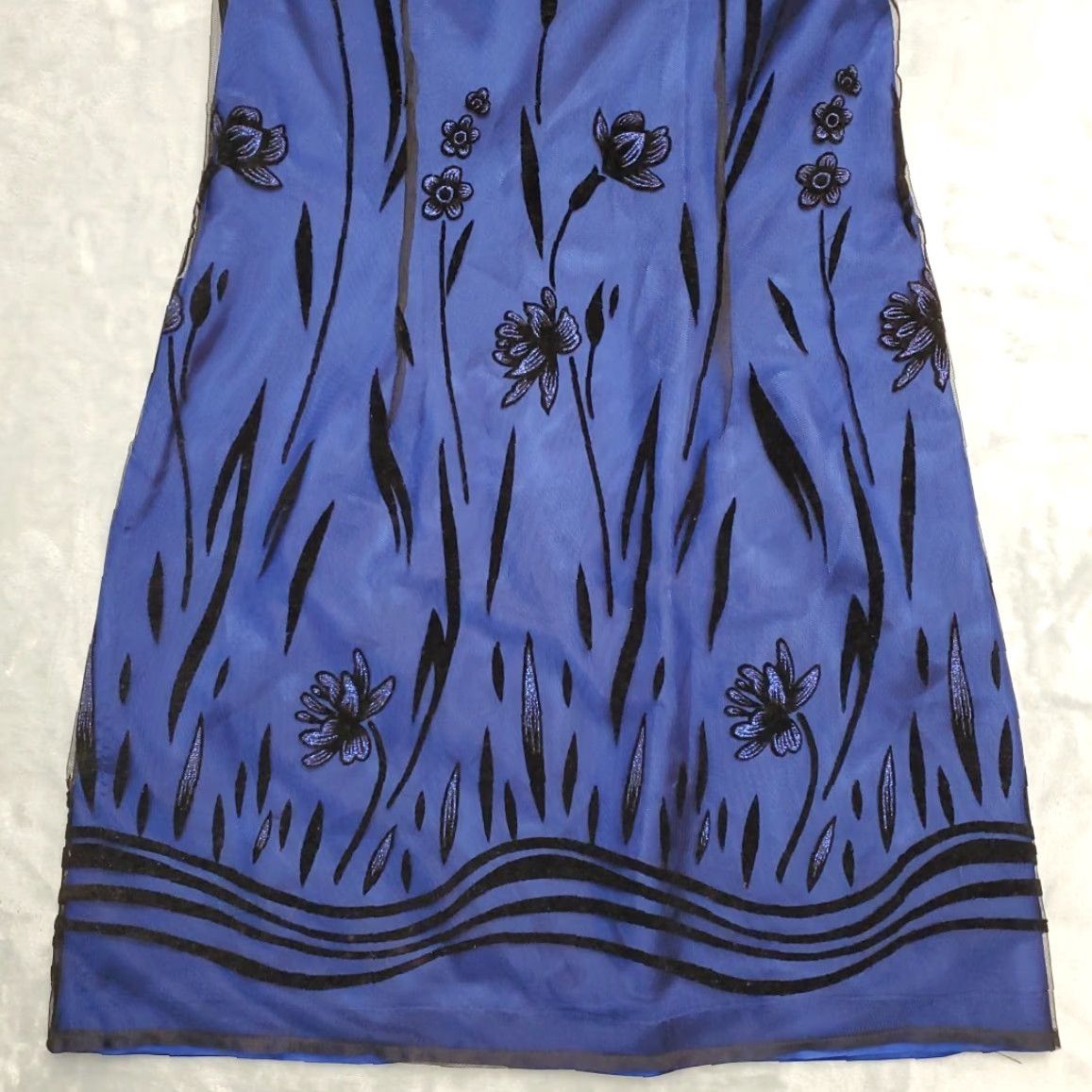 Vintage VINTAGE Taurus II Dress Womens L Petite Fairy Grunge Made in USA 90s Y2K Retro Floral Blue Cotton Polyester Knee Length Short Sleeve Zip Ladies Size L / US 10 / IT 46 - 2 Thumbnail