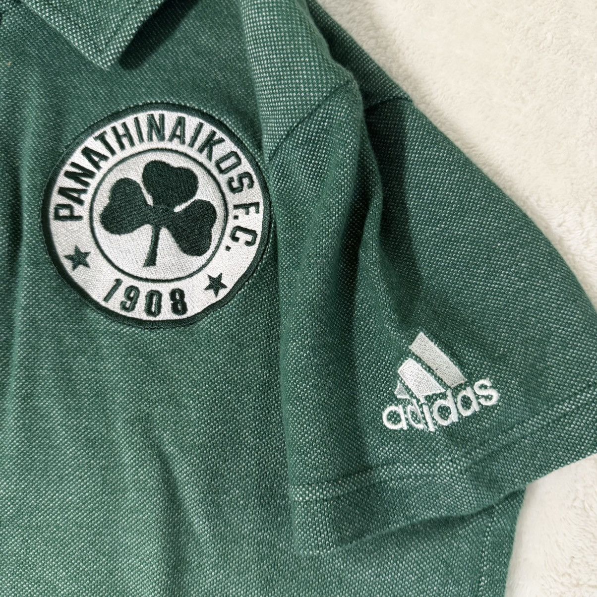 Adidas y2k Vintage Adidas Panathinaikos F.C. Polo Shirt Size US S / EU 44-46 / 1 - 3 Thumbnail
