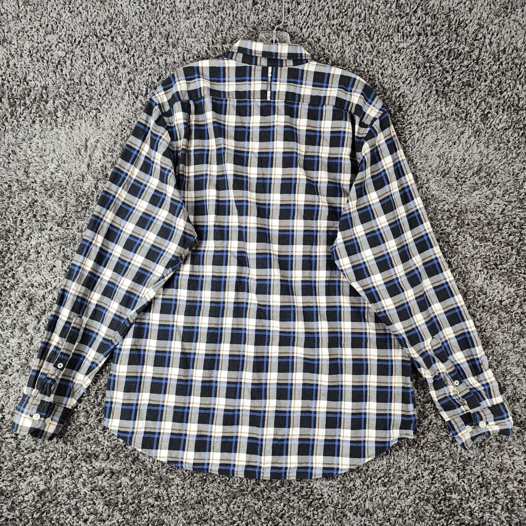 Banana Republic BANANA REPUBLIC SHIRT Men Plaid Flannel Button-Up Long Sleeve XL Blue White Regular Size Adult Mens Size US XL / EU 56 / 4 - 5 Thumbnail
