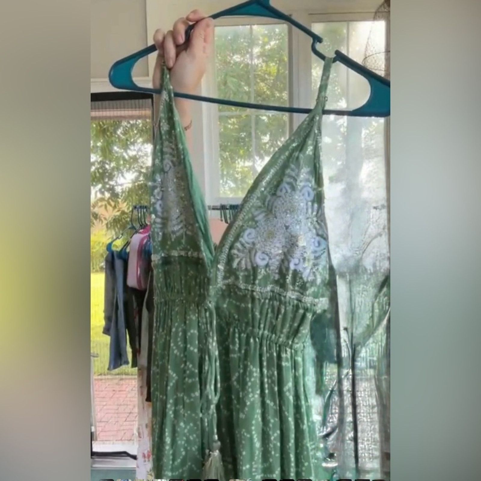 Other New Boutique Green Boho Maxi Dress Size Small / Medium Size 4XL / US 24-26 - 6 Thumbnail