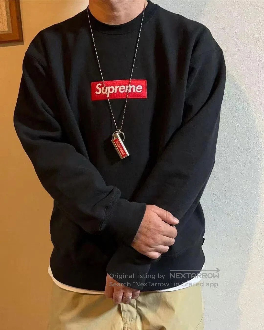 Supreme Supreme Logo Crewneck Sweatshirt and Beanie. Size US M / EU 48-50 / 2 - 5 Thumbnail