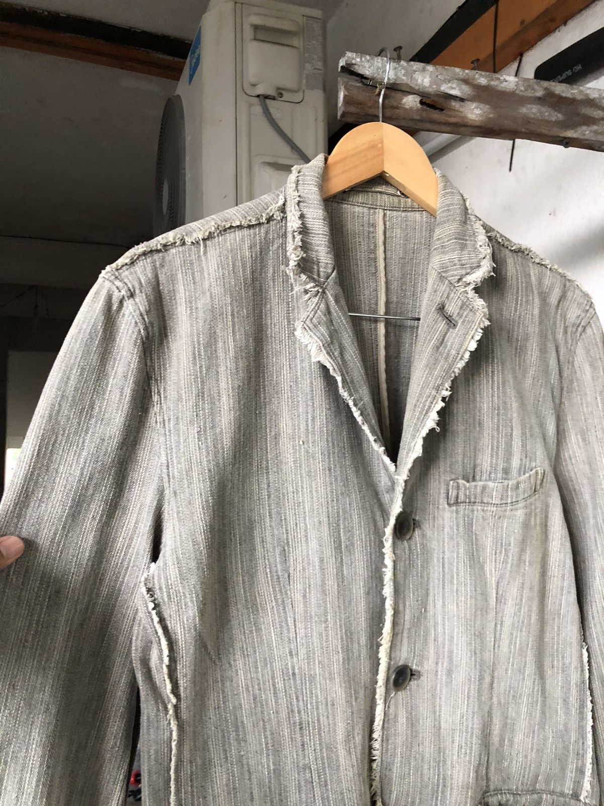 If Six Was Nine Like Kapital❗️Create Barefoot Distressed Woven Indigo Jacket Size US M / EU 48-50 / 2 - 7 Thumbnail