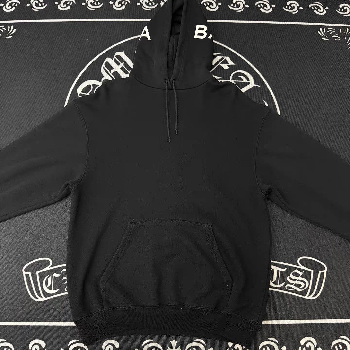 Balenciaga Black Hoodie with Drawstring and Front Pocket - Size S Size US S / EU 44-46 / 1 - 1 Thumbnail