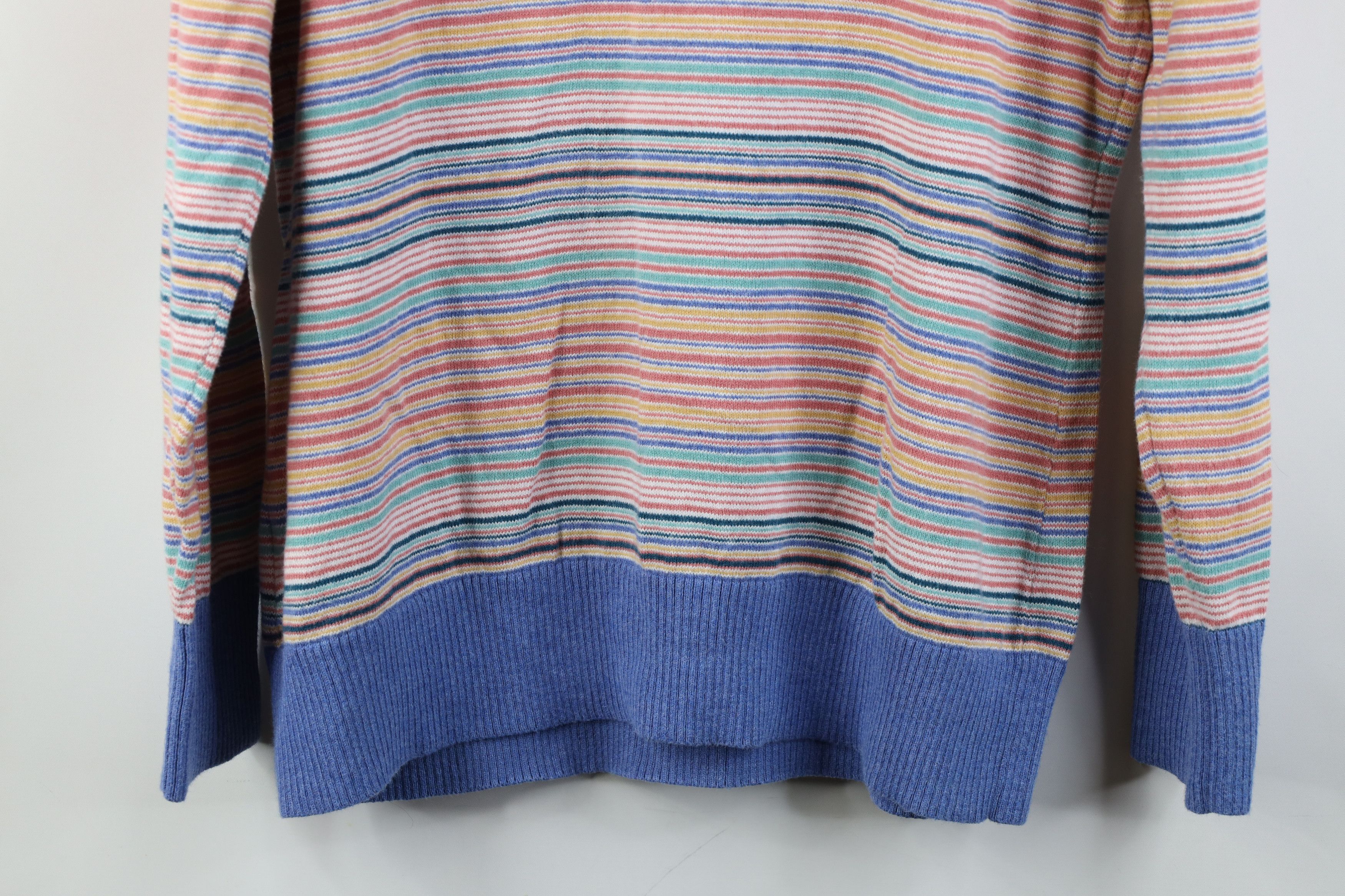 L.L. Bean Vintage LL Bean Cashmere Striped Knit Turtleneck Sweater Size L / US 10 / IT 46 - 11 Thumbnail